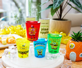 SpongeBob SquarePants Rainbow 1.5-Ounce Plastic Freeze Gel Mini Cups | Set of 4