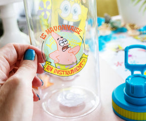 SpongeBob SquarePants Happy Laugh Flowers Twist Spout Water Bottle & Sticker Set