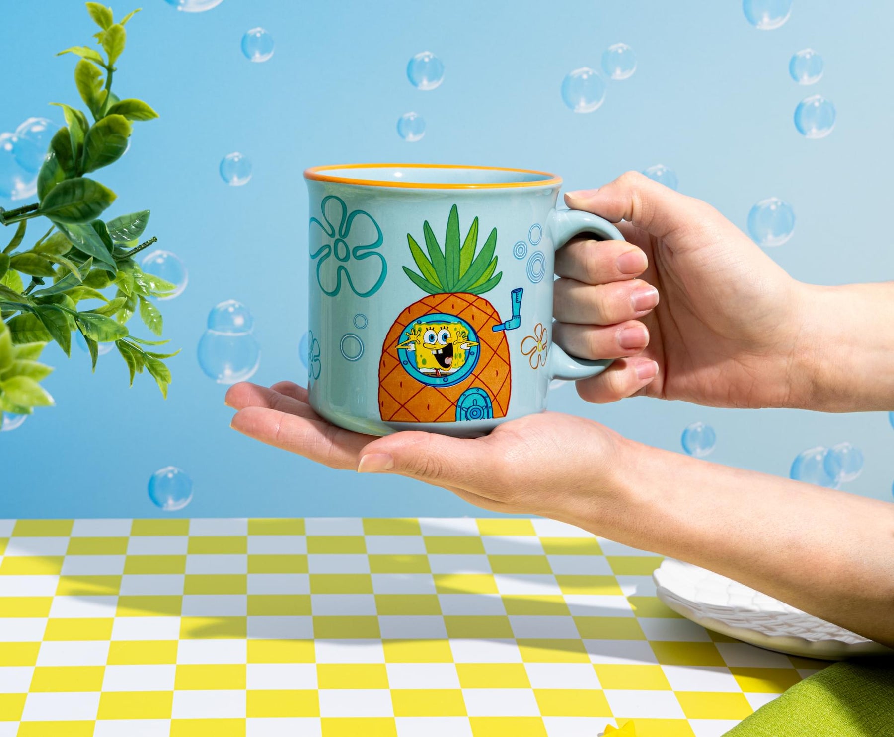Nickelodeon SpongeBob SquarePants Pineapple Speckled 20-Ounce Ceramic Camper Mug