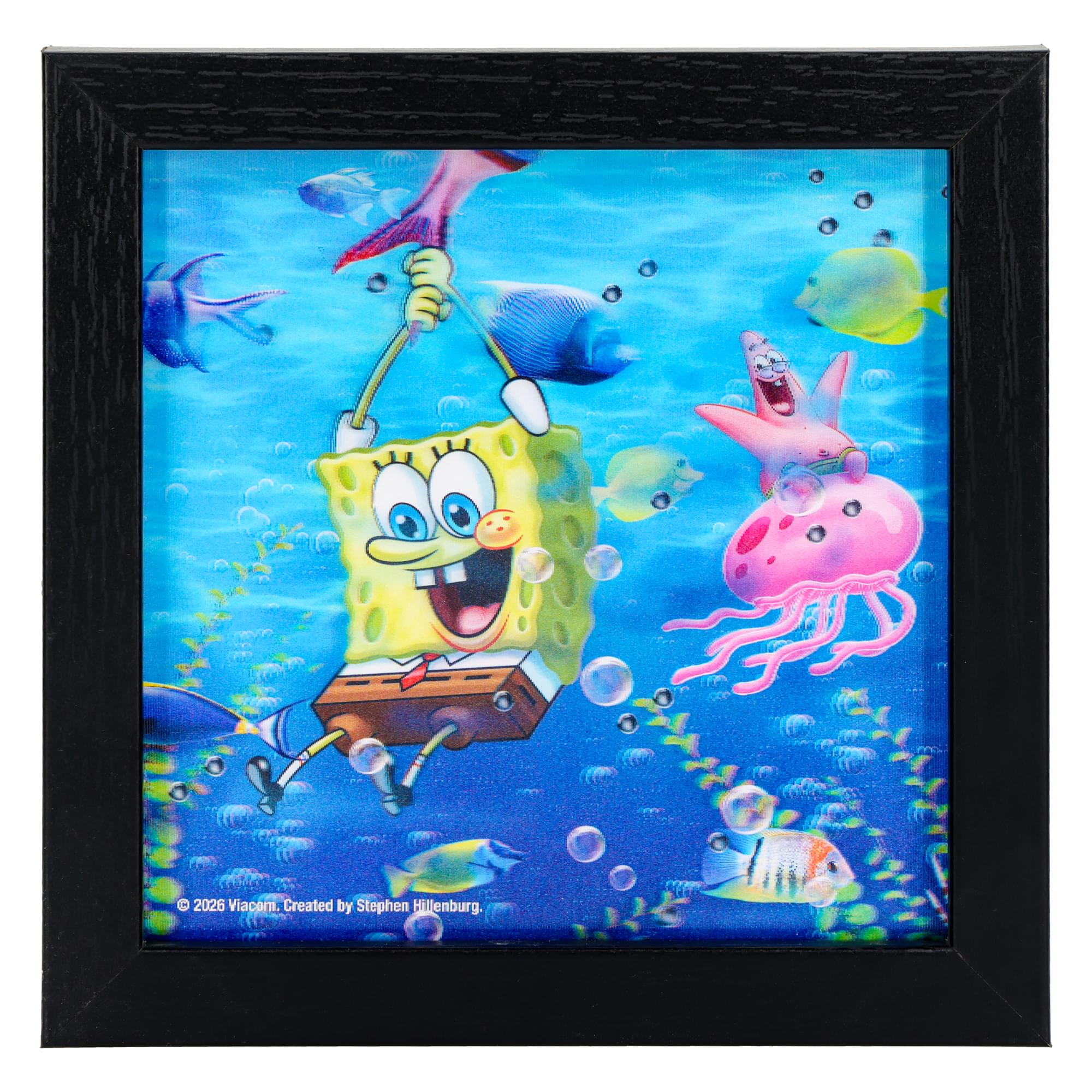 SpongeBob SquarePants Under the Sea Framed Lenticular Wall Art | 6 x 6 Inches