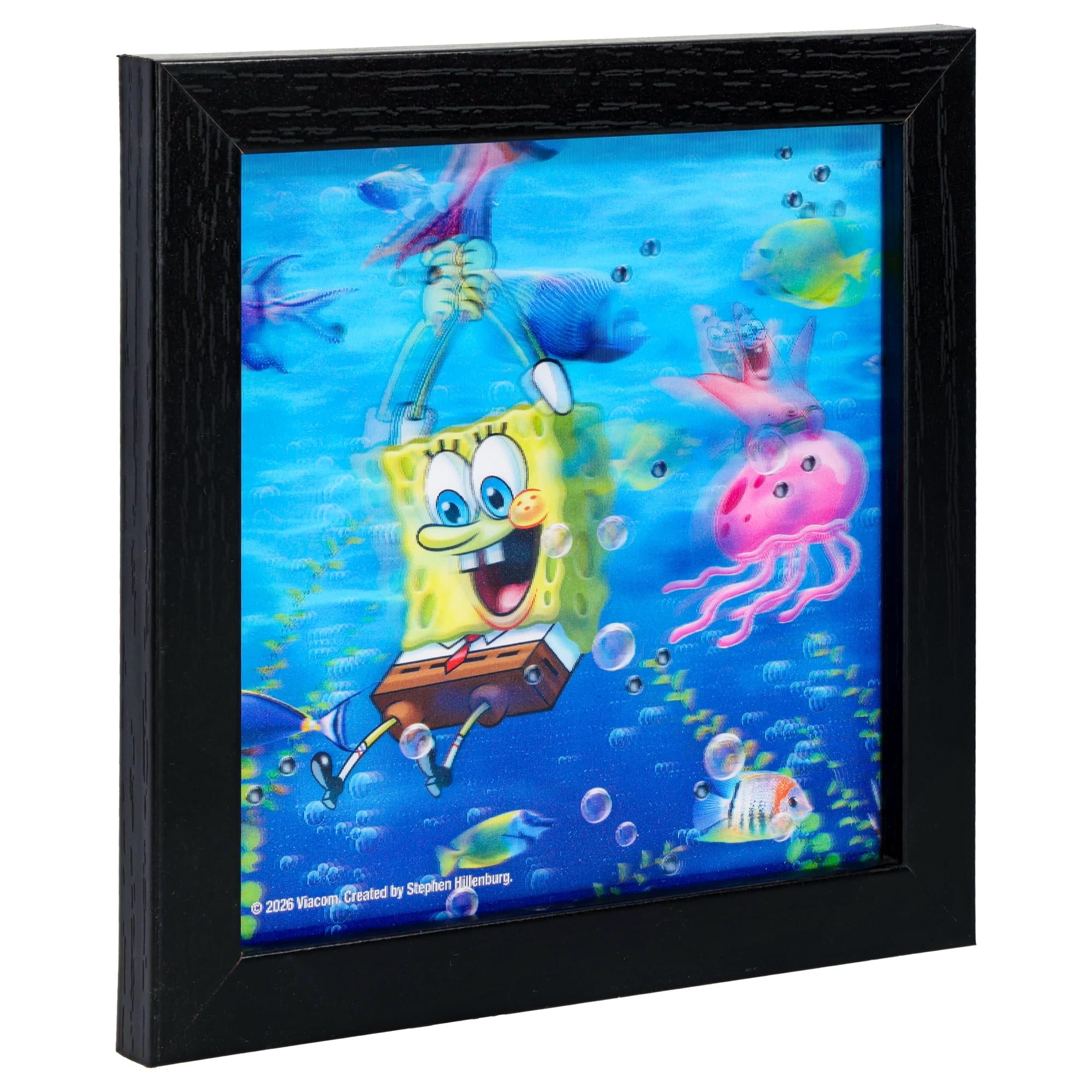 SpongeBob SquarePants Under the Sea Framed Lenticular Wall Art | 6 x 6 Inches