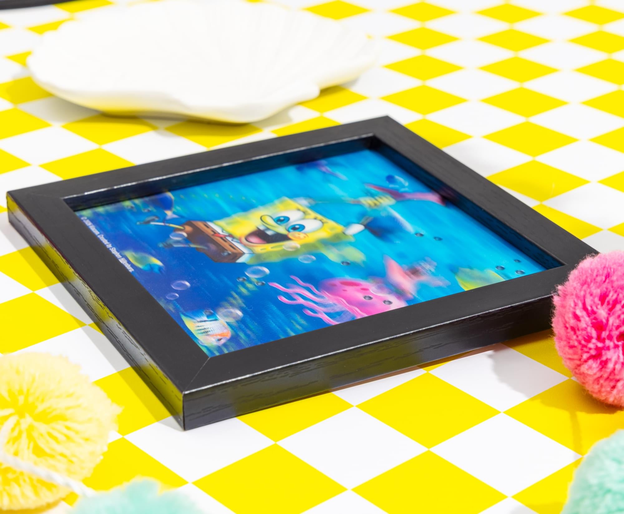 SpongeBob SquarePants Under the Sea Framed Lenticular Wall Art | 6 x 6 Inches