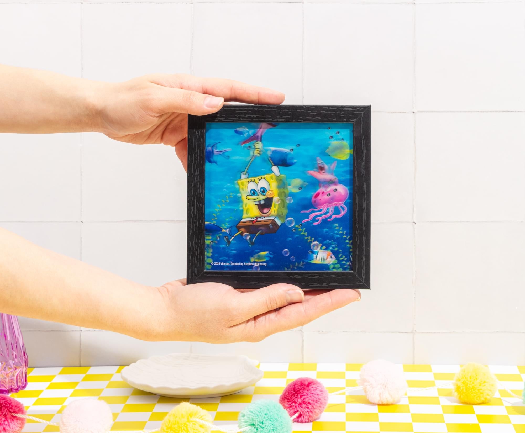 SpongeBob SquarePants Under the Sea Framed Lenticular Wall Art | 6 x 6 Inches