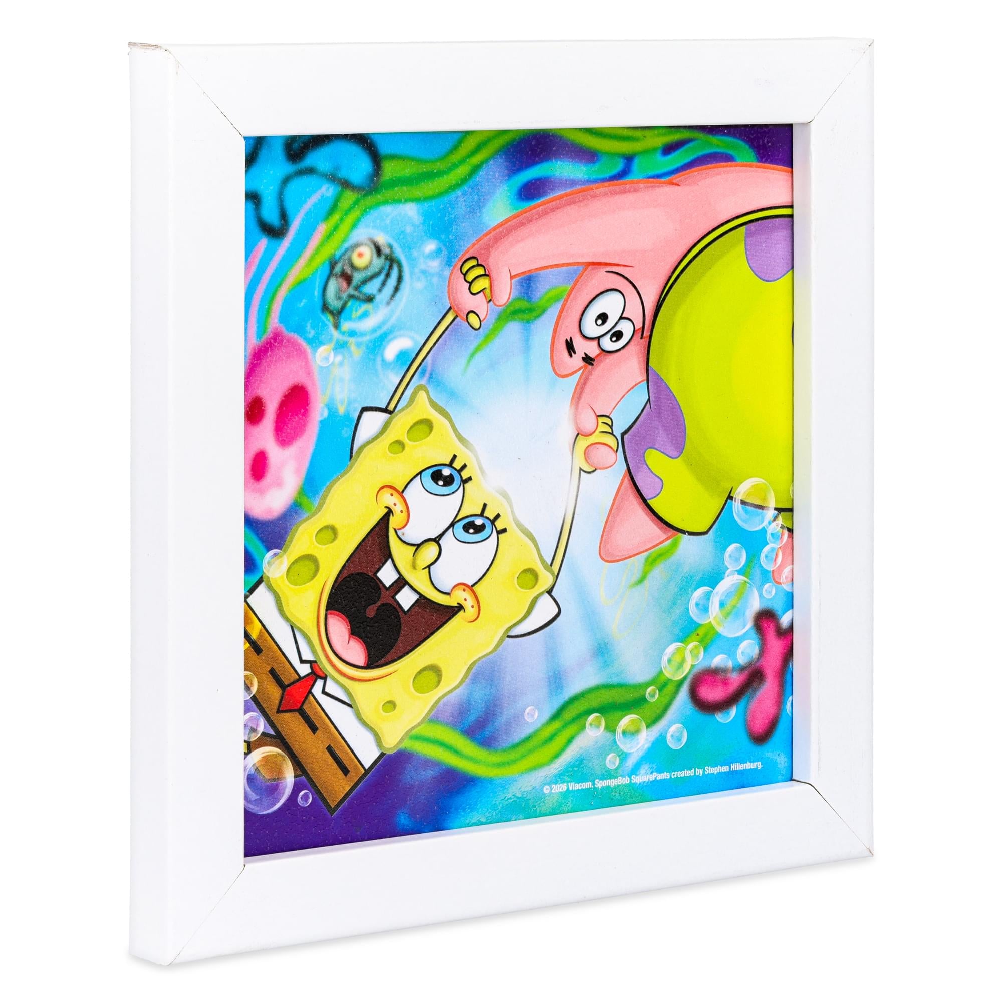 Nickelodeon SpongeBob SquarePants and Patrick Framed MDF Wall Art | 6 x 6 Inches