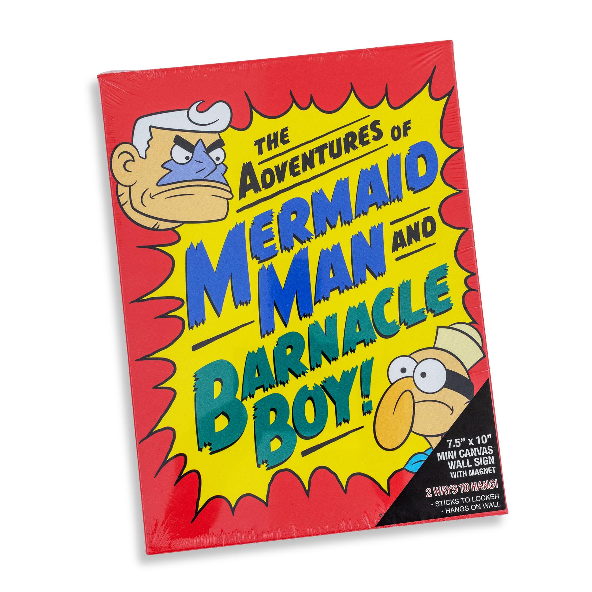 Nickelodeon SpongeBob SquarePants Mermaid Man and Barnacle Boy Canvas Wall Art With Magnet | 7.5 x 10 Inches