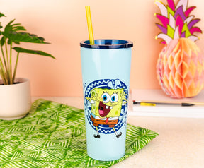 Nickelodeon Spongebob Squarepants 22-Ounce Stainless Steel Tumbler With Lid