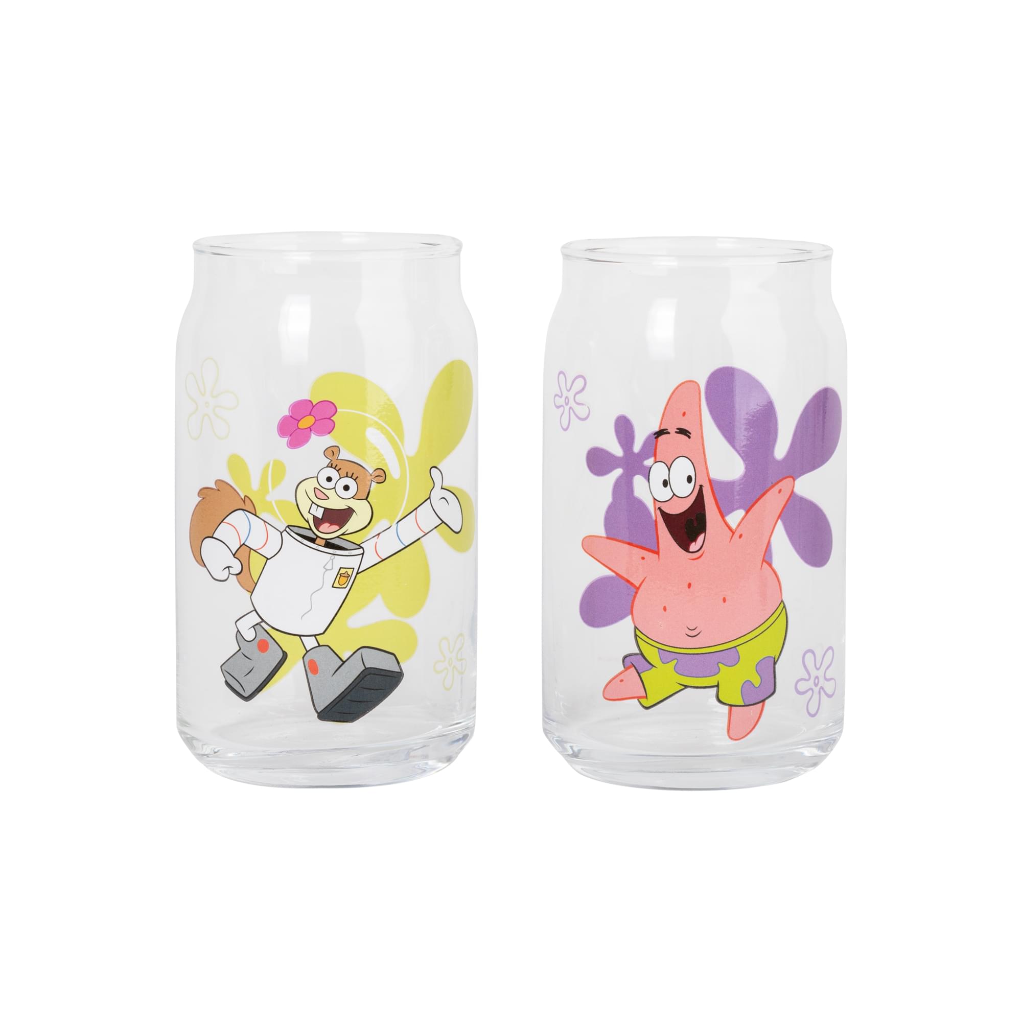 Nickelodeon SpongeBob SquarePants Characters Can-Shaped Glass Cups | Set of 4