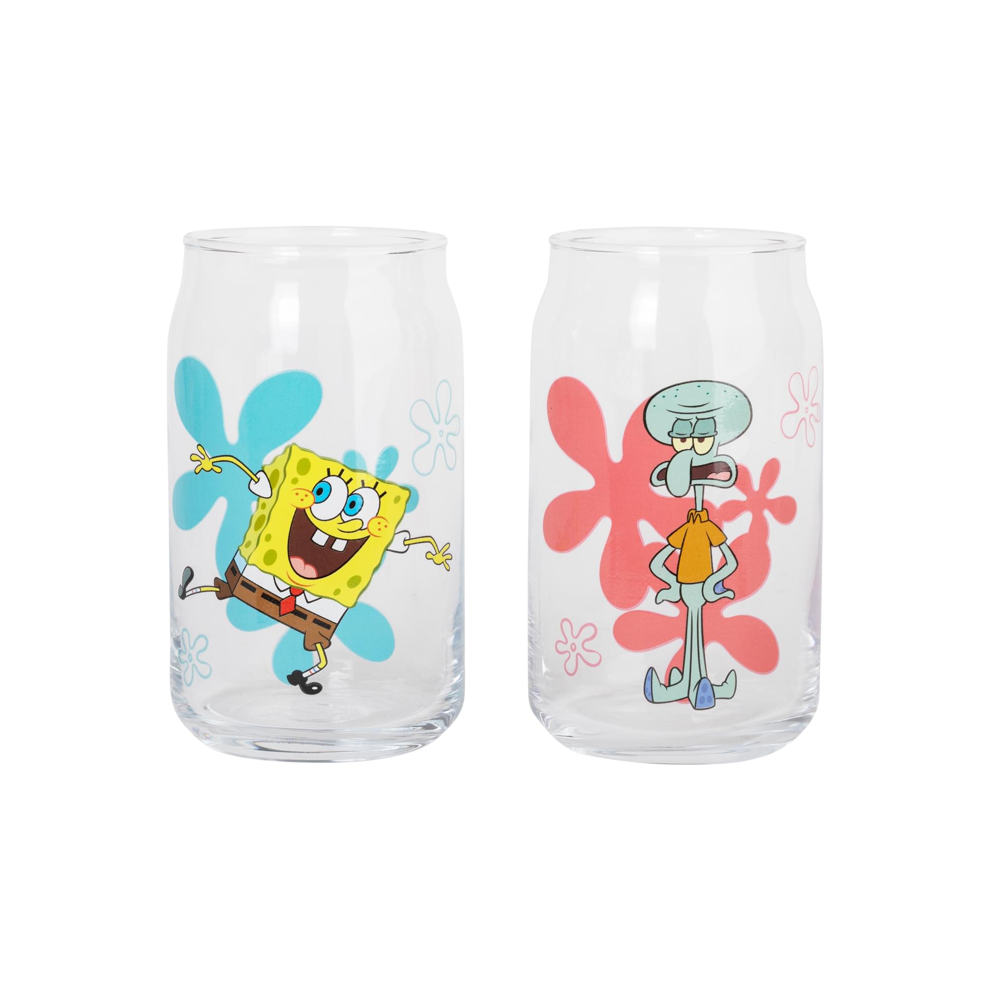 Nickelodeon SpongeBob SquarePants Characters Can-Shaped Glass Cups | Set of 4