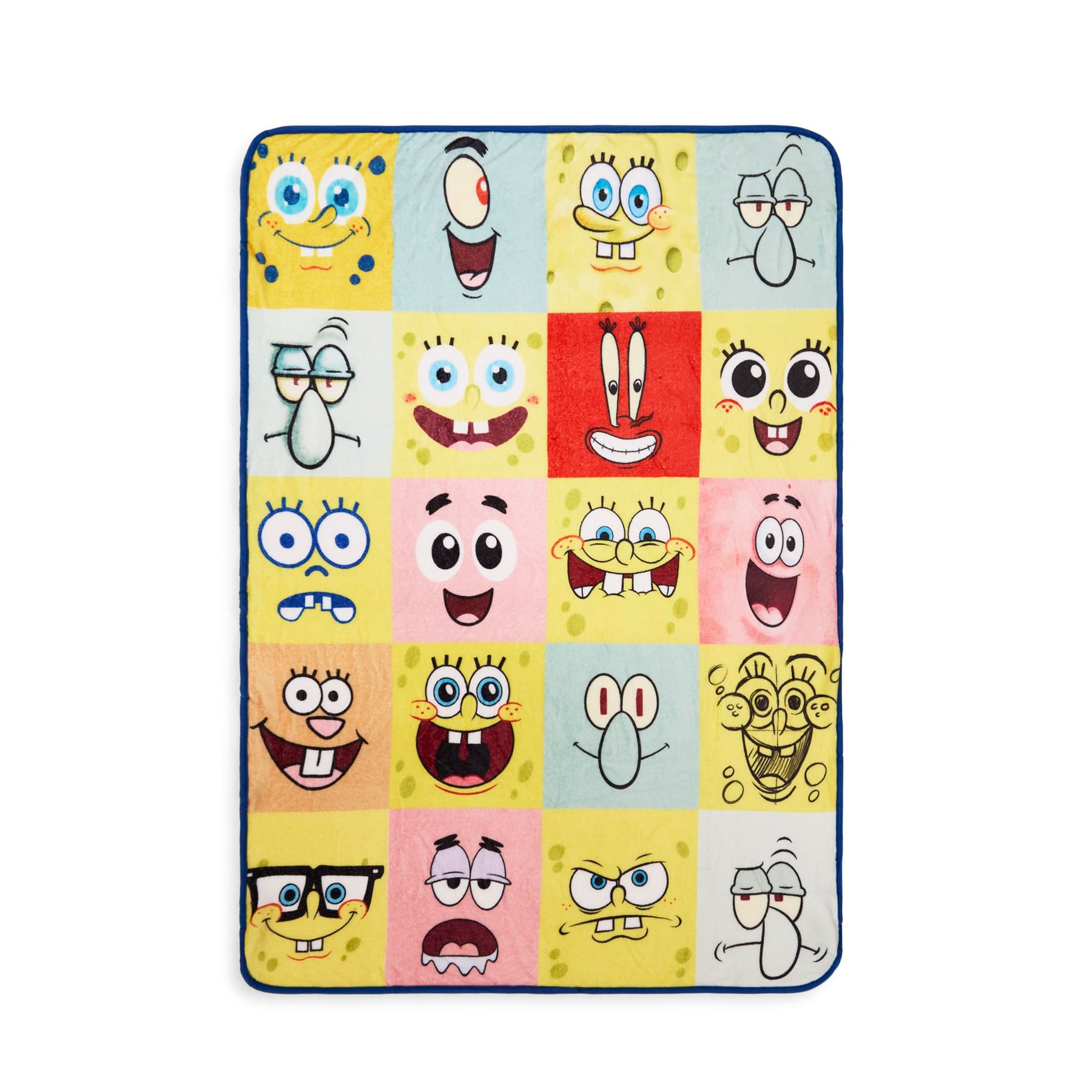 SpongeBob SquarePants Character Faces Fleece Throw Blanket | 45 x 60 Inches