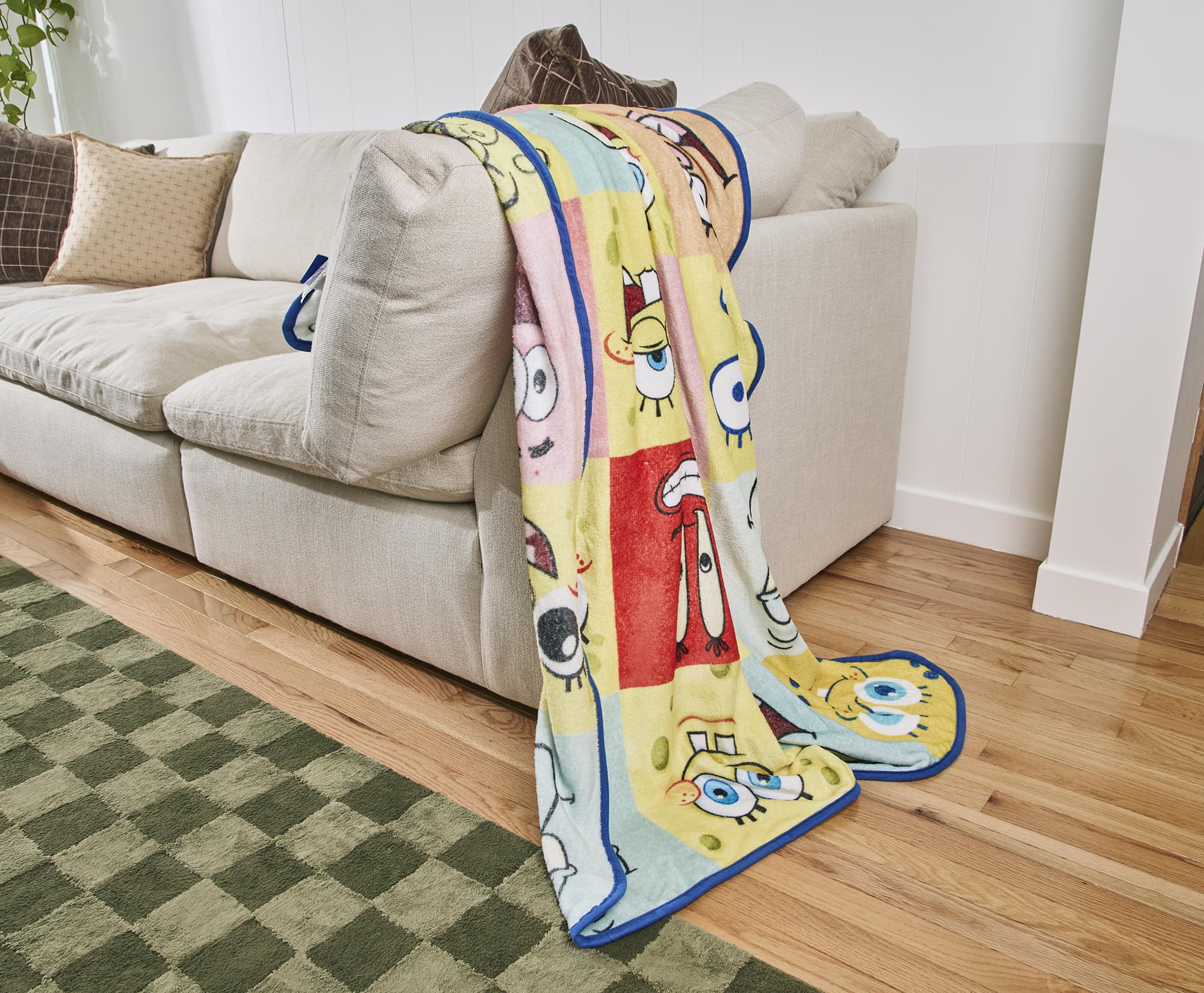 SpongeBob SquarePants Character Faces Fleece Throw Blanket | 45 x 60 Inches