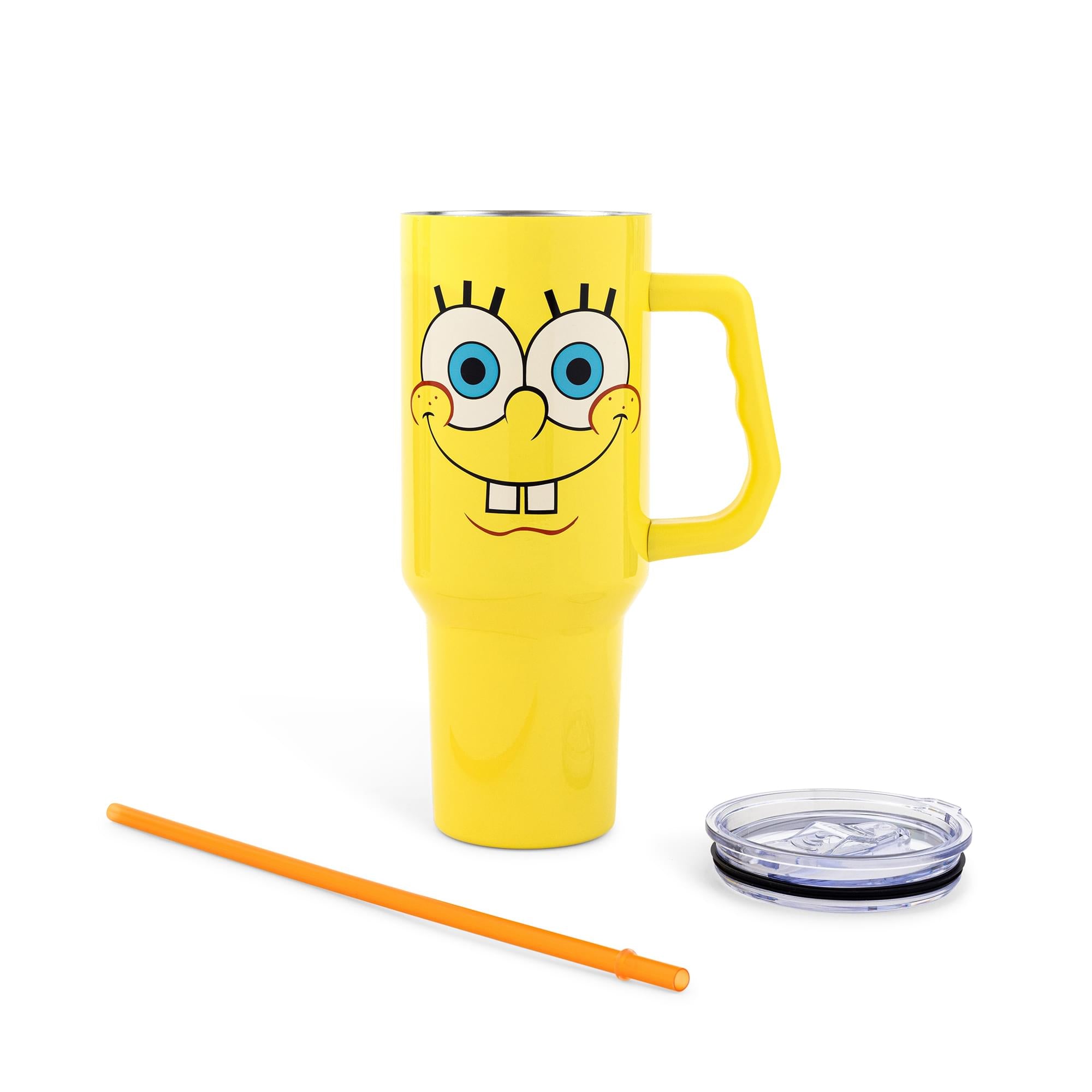 Nickelodeon SpongeBob SquarePants Face Stainless Steel Tumbler With Handle