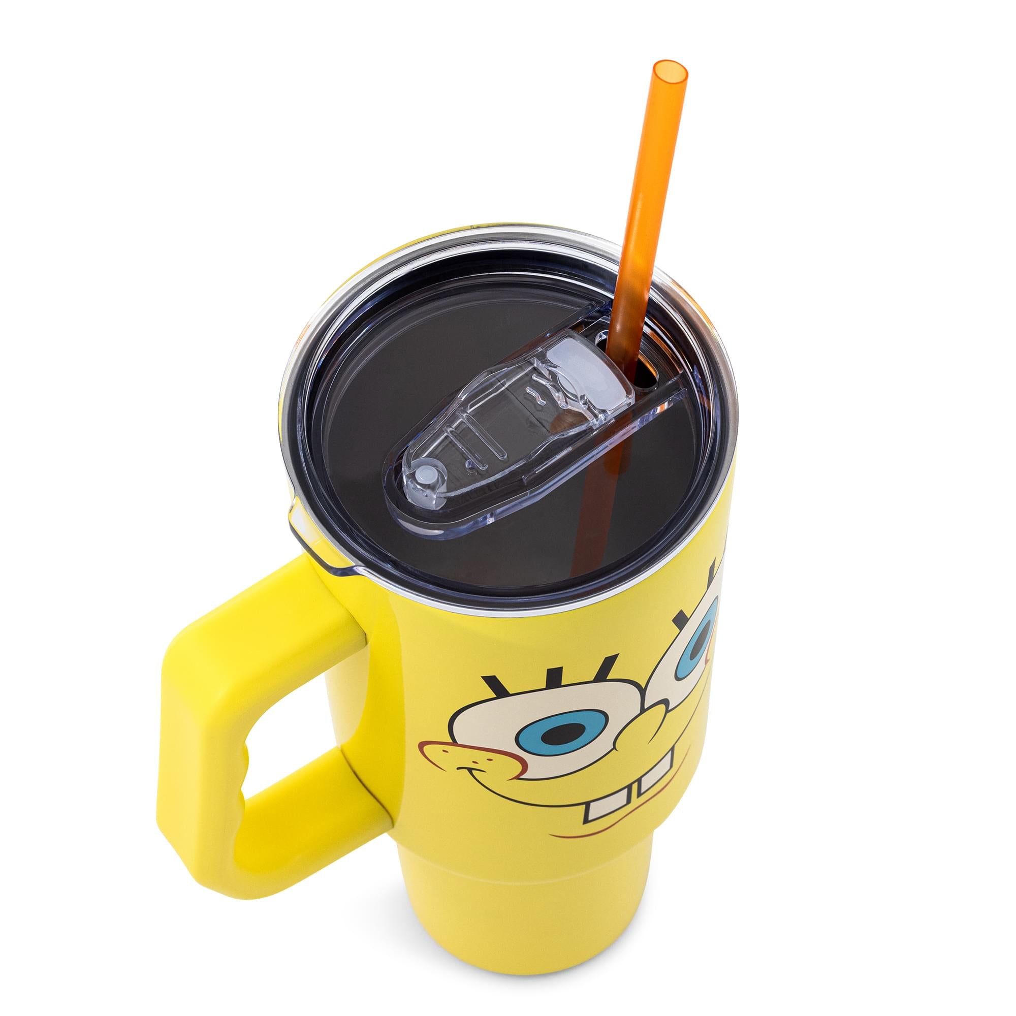 Nickelodeon SpongeBob SquarePants Face Stainless Steel Tumbler With Handle
