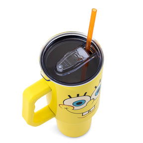 Nickelodeon SpongeBob SquarePants Face Stainless Steel Tumbler With Handle