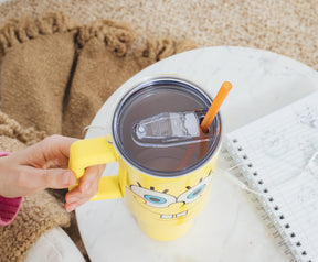 Nickelodeon SpongeBob SquarePants Face Stainless Steel Tumbler With Handle