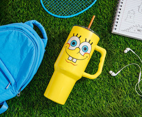 Nickelodeon SpongeBob SquarePants Face Stainless Steel Tumbler With Handle