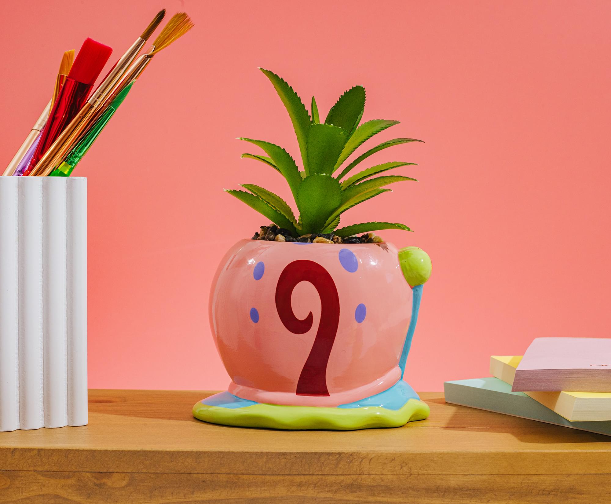 Nickelodeon SpongeBob SquarePants Gary Mini Planter With Artificial Succulent