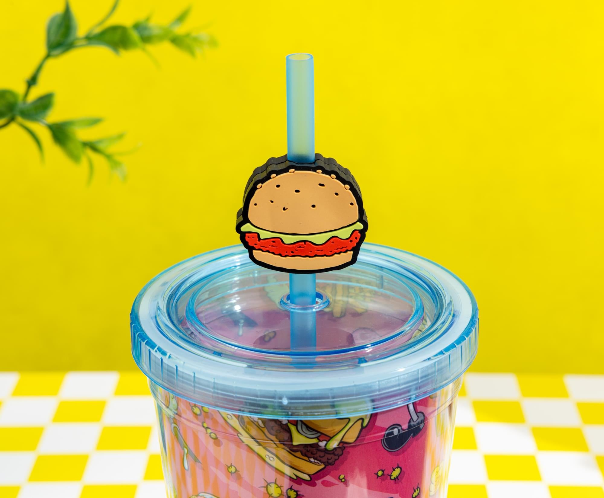 Nickelodeon SpongeBob SquarePants 24-Ounce Carnival Cup With Krabby Patty Straw Topper Charm