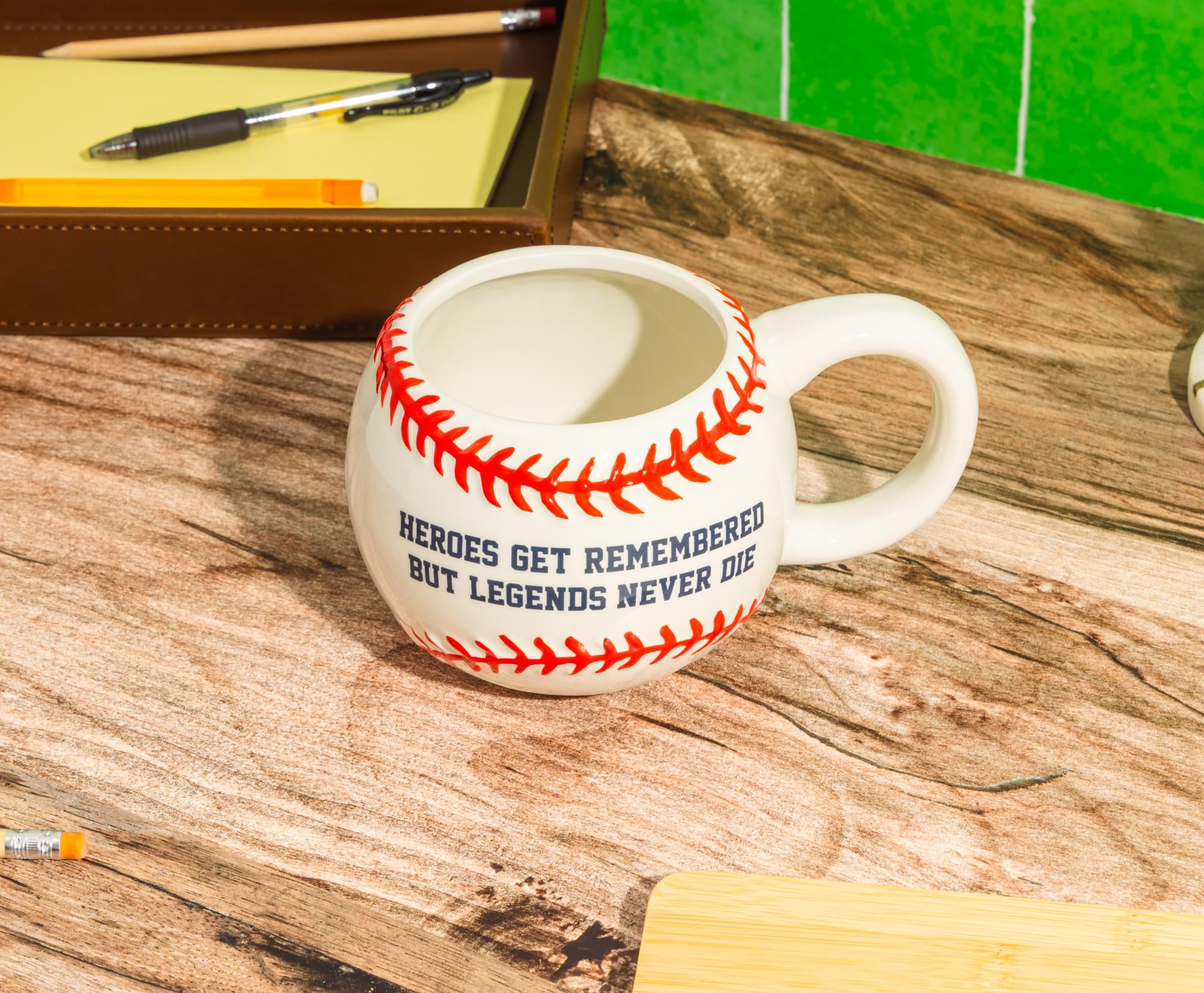 The Sandlot "Legends Never Die" 20-Ounce Sculpted Ceramic Baseball Mug