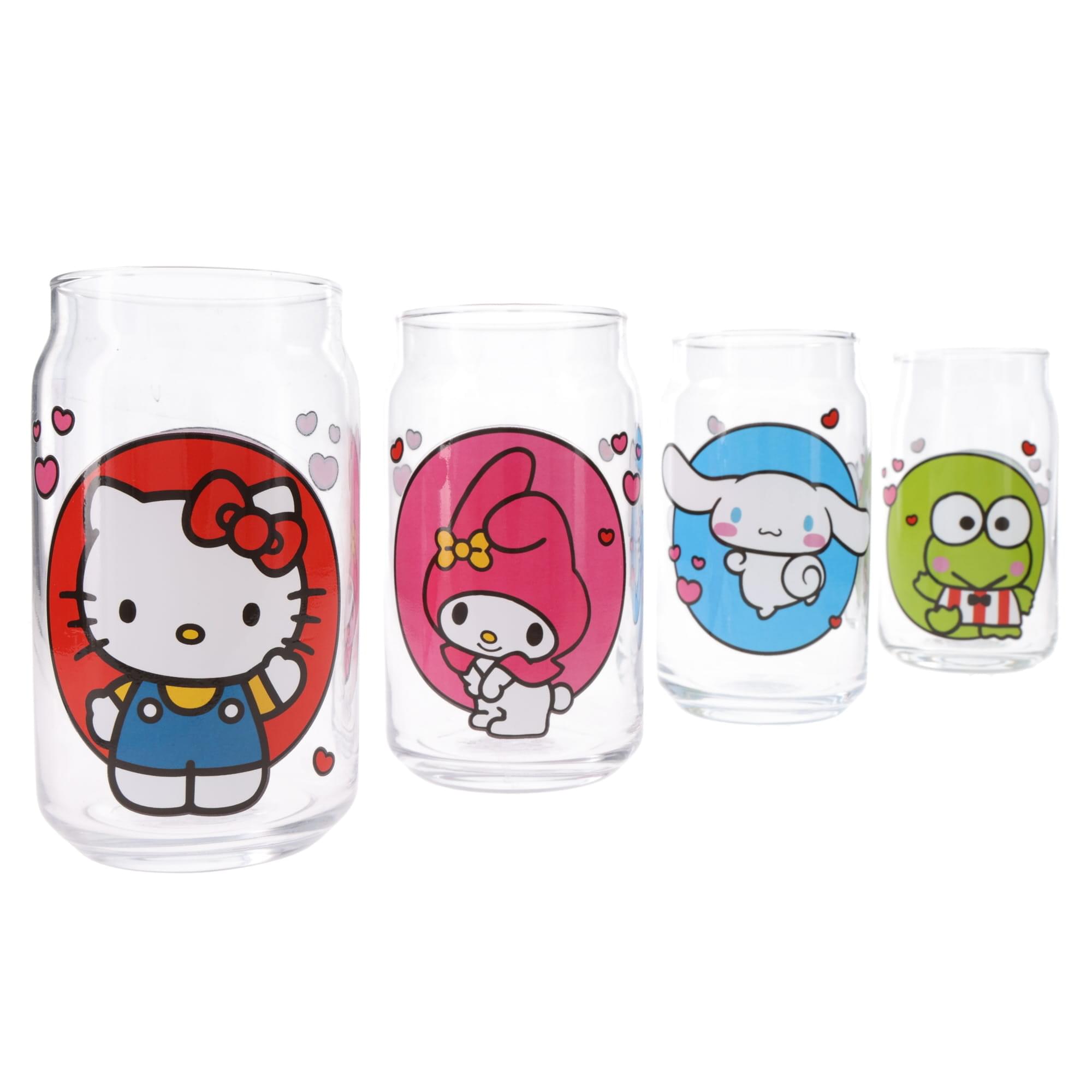 Sanrio Hello Kitty and Friends 4-Piece Glass Set | Each Holds 16 Ounces