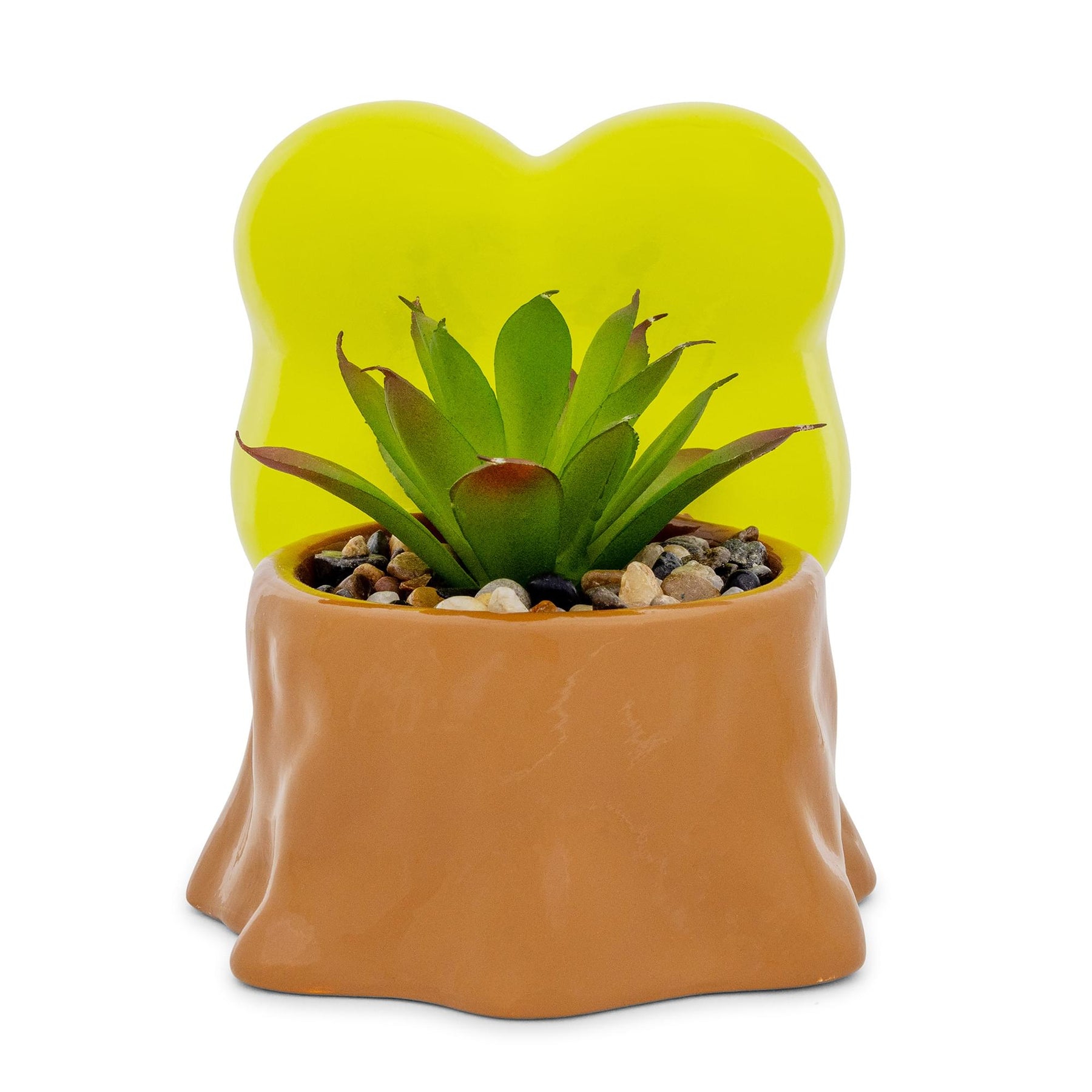 small plastic succulent pots Sanrio Keroppi Stump 4" Ceramic Mini Planter With Artificial Succulent