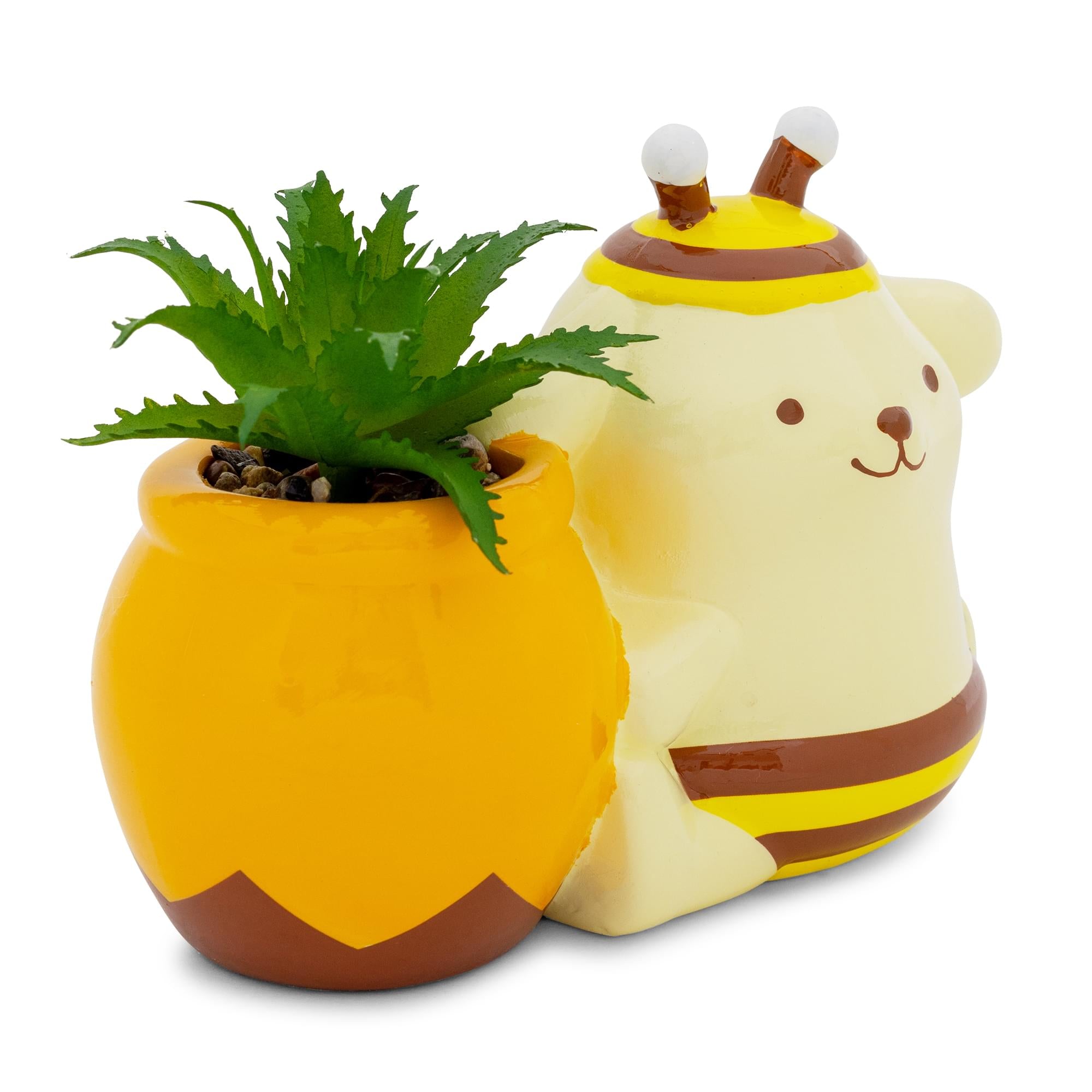 Sanrio Pompompurin Honey Pot Ceramic Mini Planter With Artificial Succulent