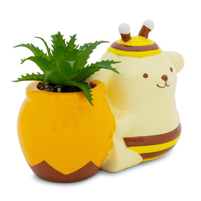Sanrio Pompompurin Honey Pot Ceramic Mini Planter With Artificial Succulent