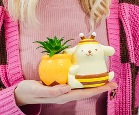 Sanrio Pompompurin Honey Pot Ceramic Mini Planter With Artificial Succulent