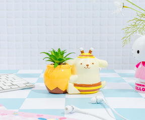 Sanrio Pompompurin Honey Pot Ceramic Mini Planter With Artificial Succulent