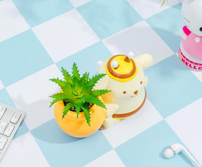 Sanrio Pompompurin Honey Pot Ceramic Mini Planter With Artificial Succulent