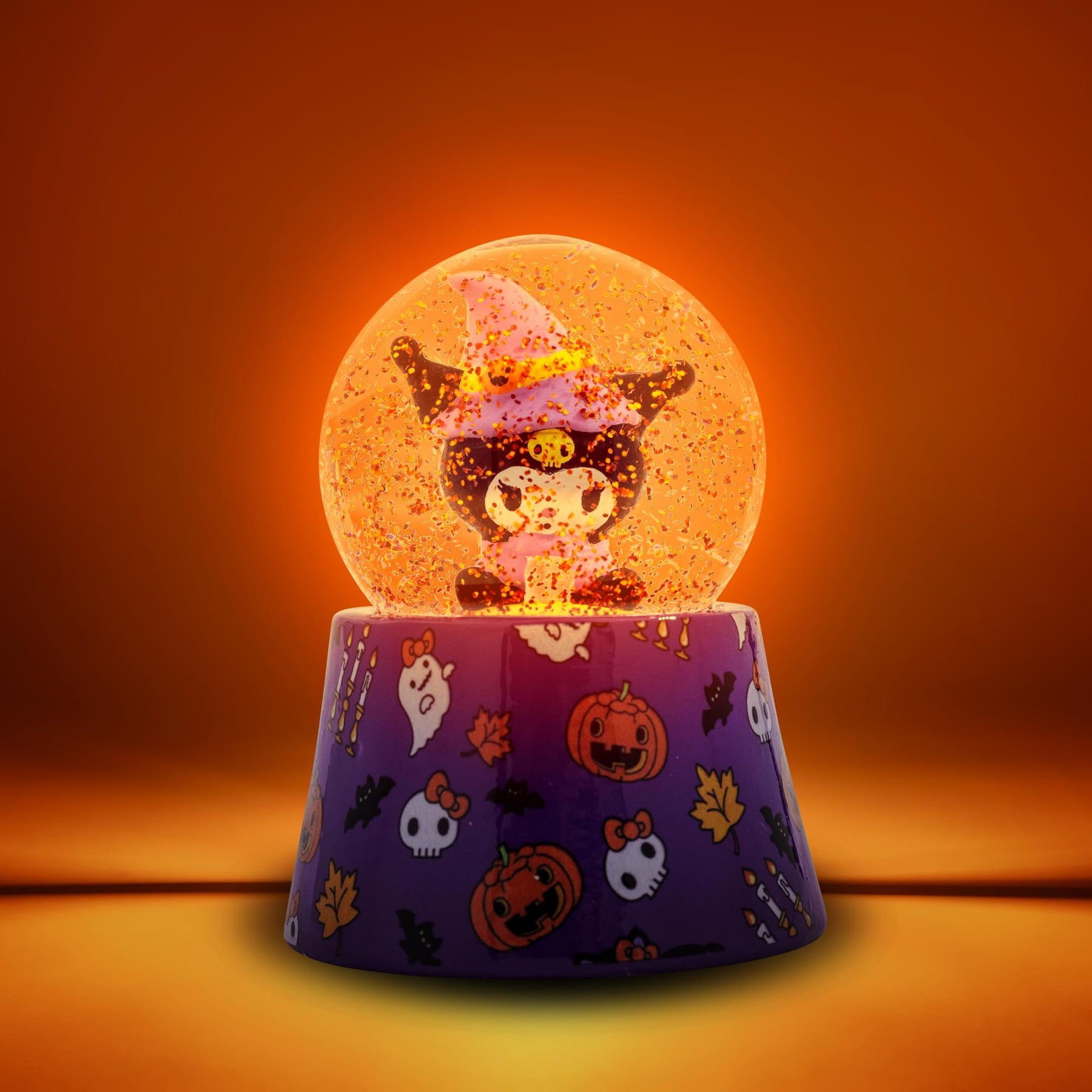 Sanrio Kuromi Halloween Mini Light-Up Snow Globe | 3 Inches Tall