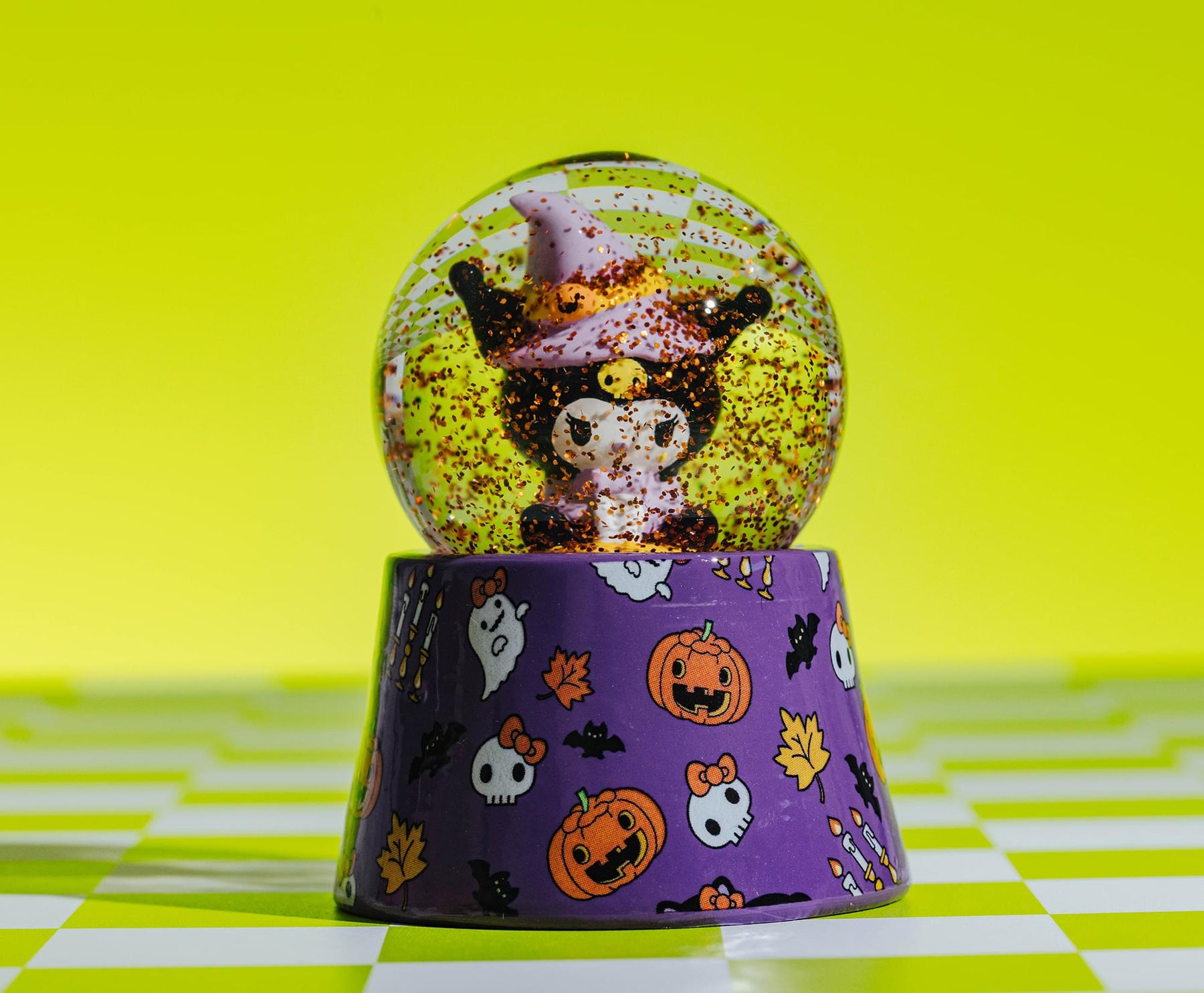 Sanrio Kuromi Halloween Mini Light-Up Snow Globe | 3 Inches Tall