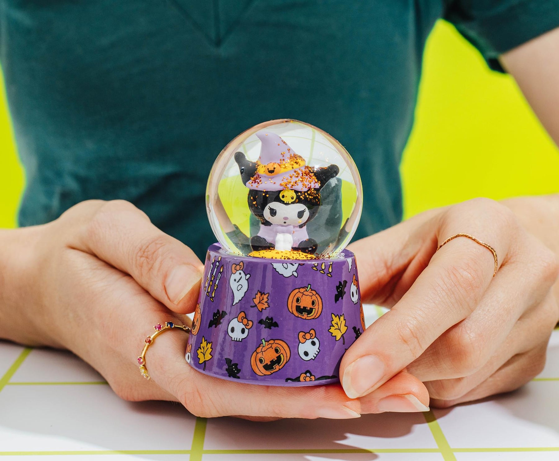 Sanrio Kuromi Halloween Mini Light-Up Snow Globe | 3 Inches Tall