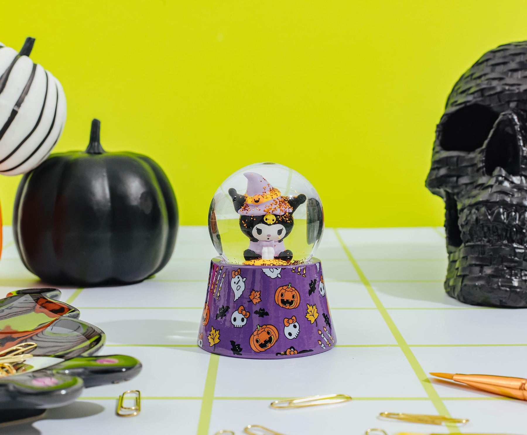 Sanrio Kuromi Halloween Mini Light-Up Snow Globe | 3 Inches Tall