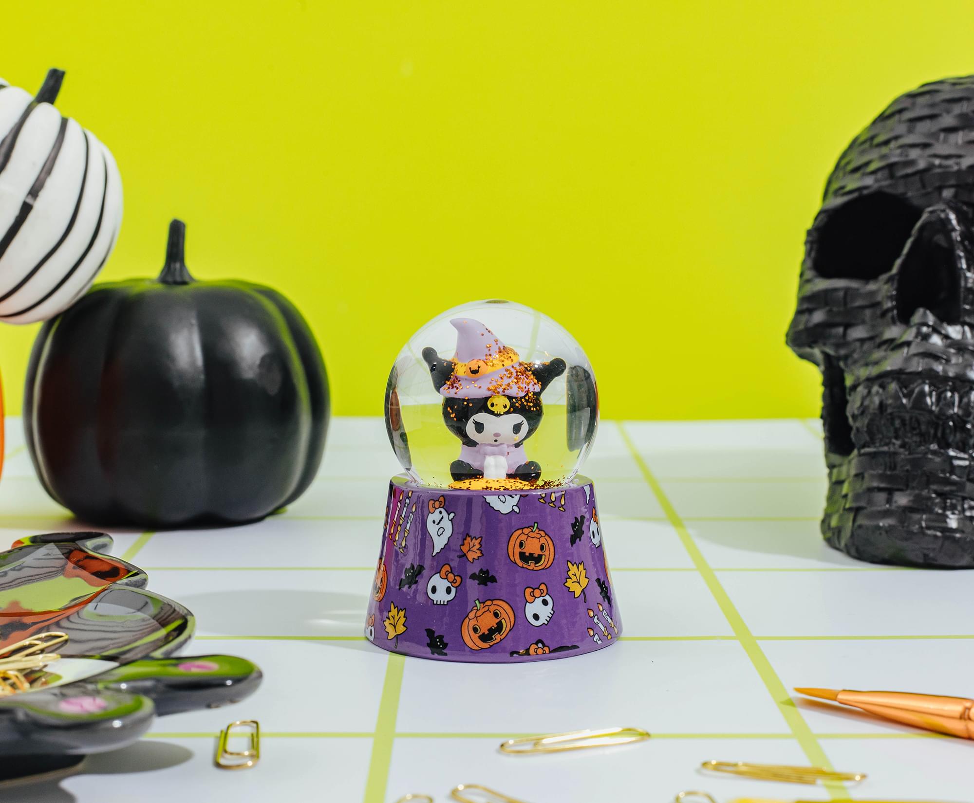 Sanrio Kuromi Halloween Mini Light-Up Snow Globe | 3 Inches Tall