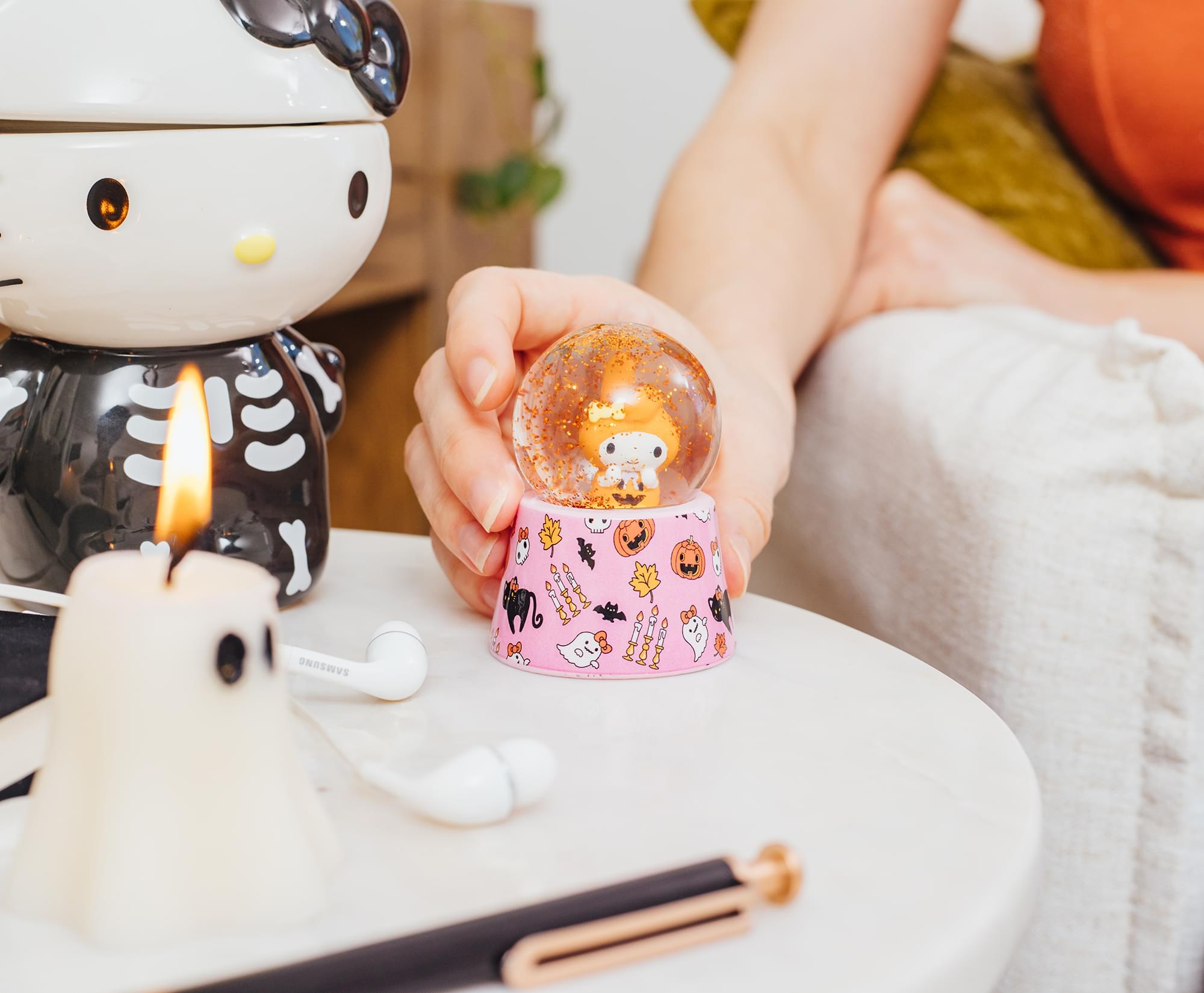 Sanrio My Melody Halloween Mini Light-Up Snow Globe | 3 Inches Tall