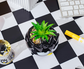Sanrio Badtz-Maru 3-Inch Ceramic Mini Planter With Artificial Succulent