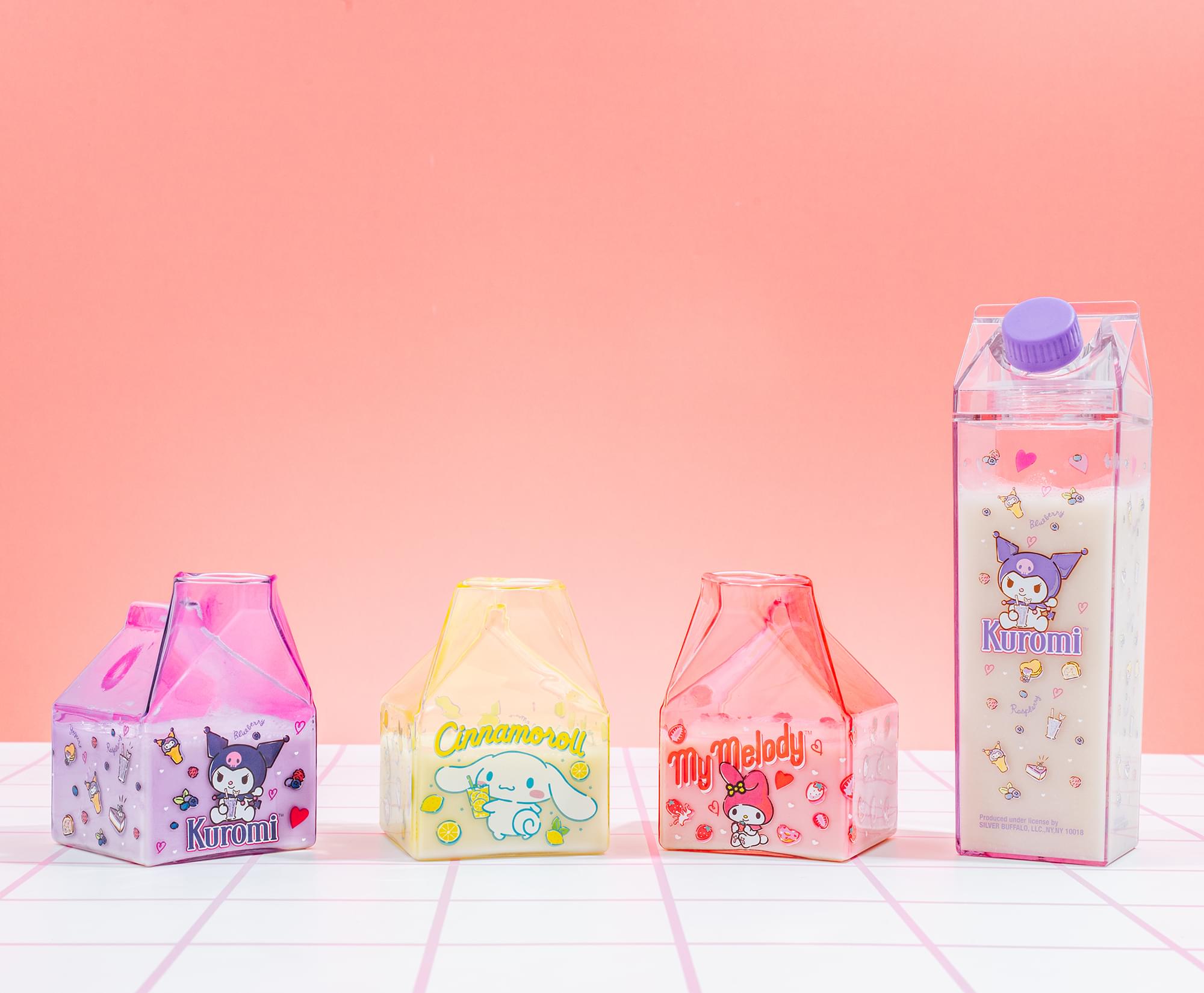 Sanrio Kuromi Sweets Plastic Milk Carton Bottle | Holds 16 Ounces