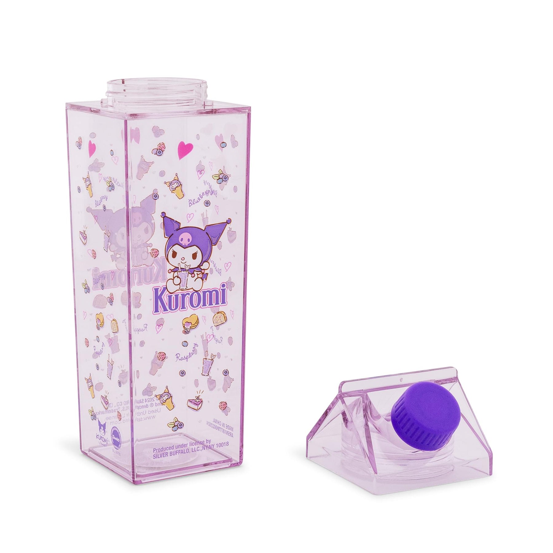 Sanrio Kuromi Sweets Plastic Milk Carton Bottle | Holds 16 Ounces