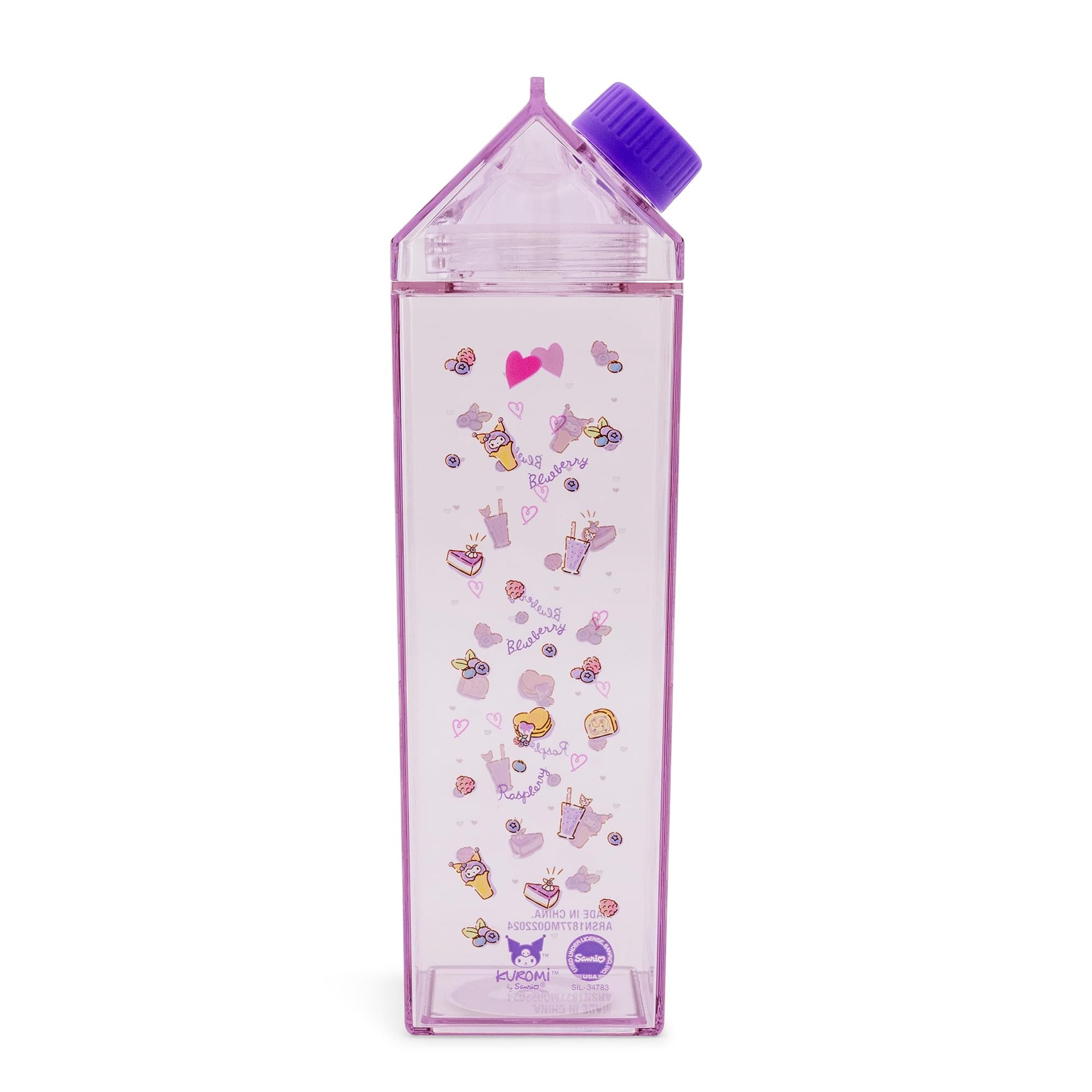 Sanrio Kuromi Sweets Plastic Milk Carton Bottle | Holds 16 Ounces