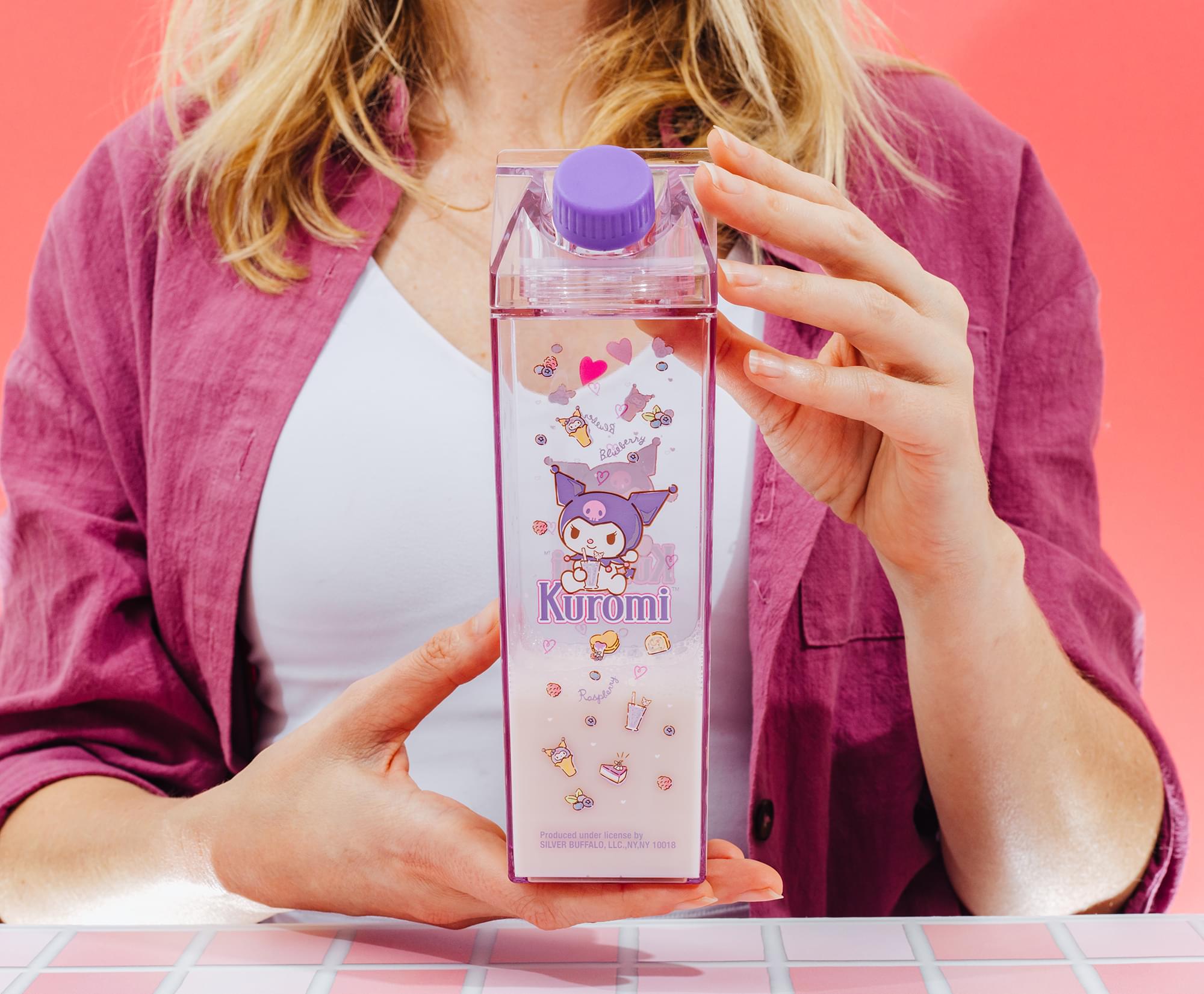 Sanrio Kuromi Sweets Plastic Milk Carton Bottle | Holds 16 Ounces