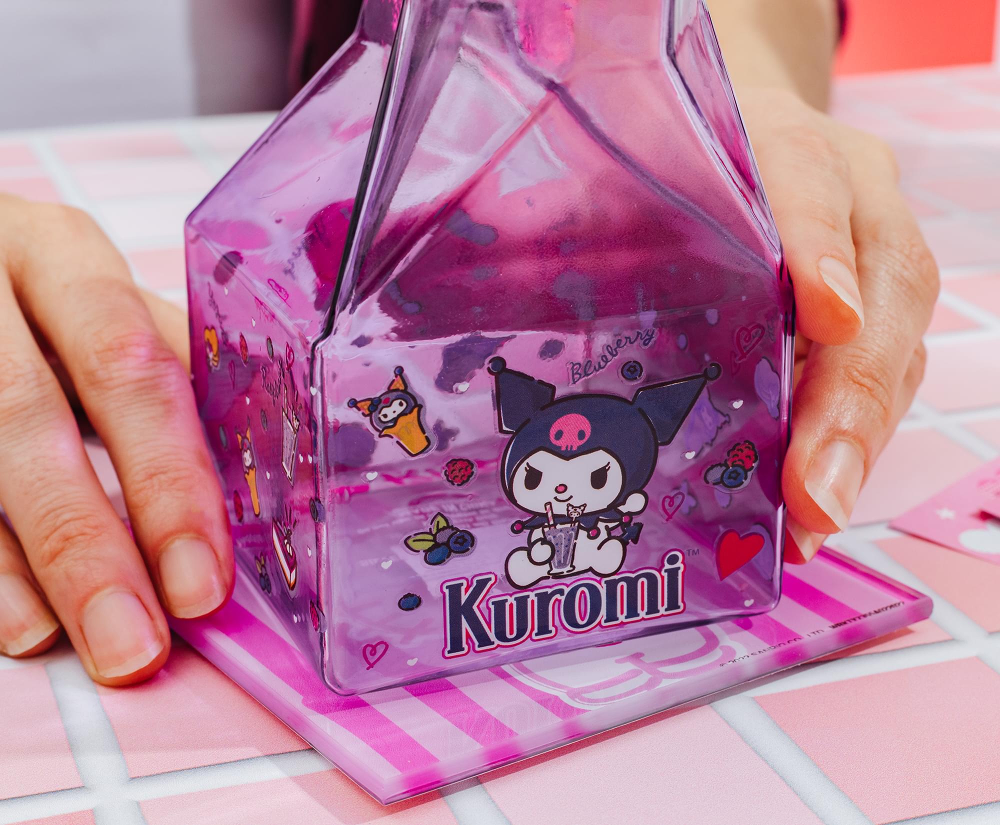 Sanrio Kuromi Sweets Glass Milk Carton | Holds 12 Ounces