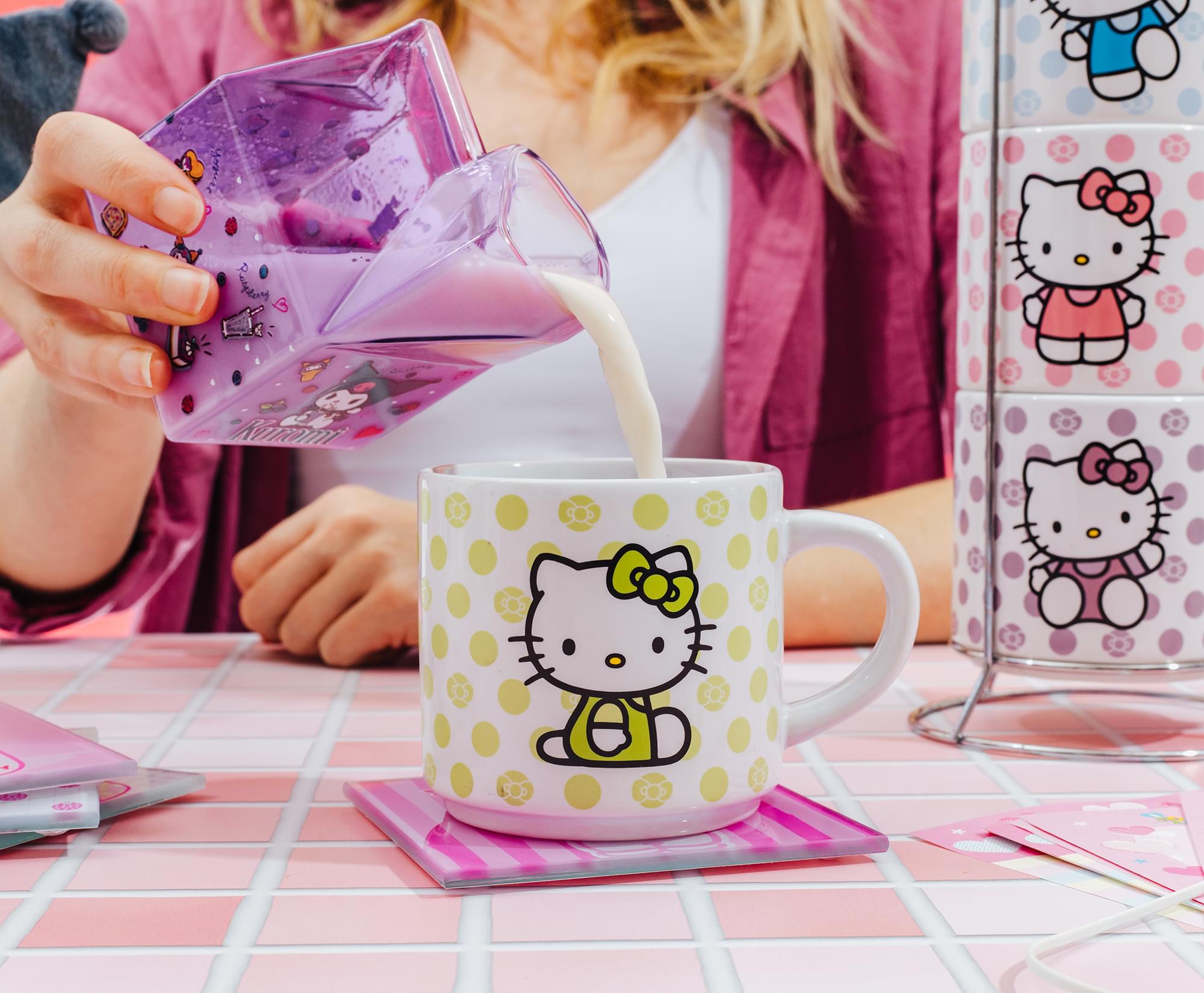Sanrio Kuromi Sweets Glass Milk Carton | Holds 12 Ounces
