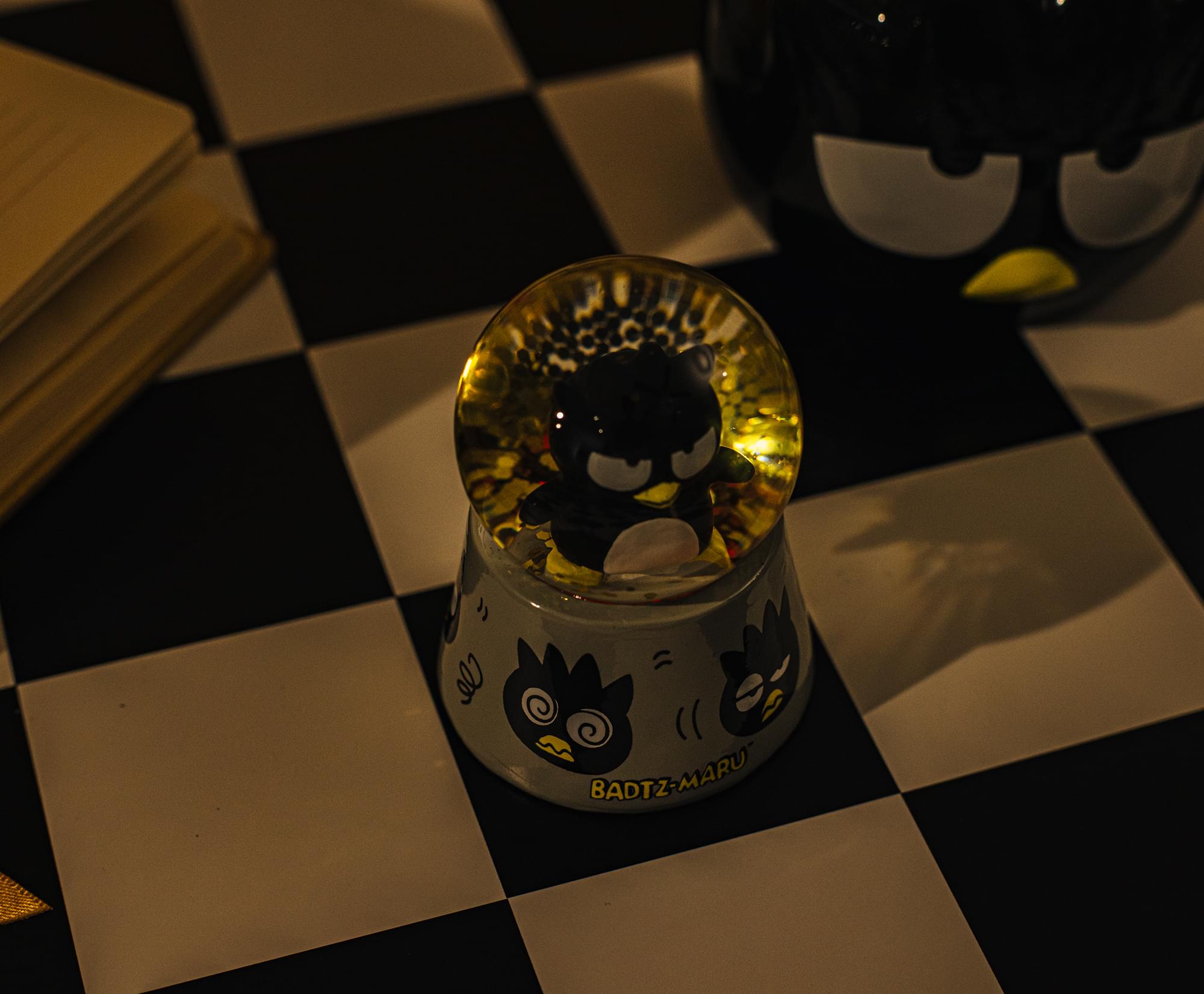 Sanrio Badtz-Maru Mini Light-Up Snow Globe | 3 Inches Tall