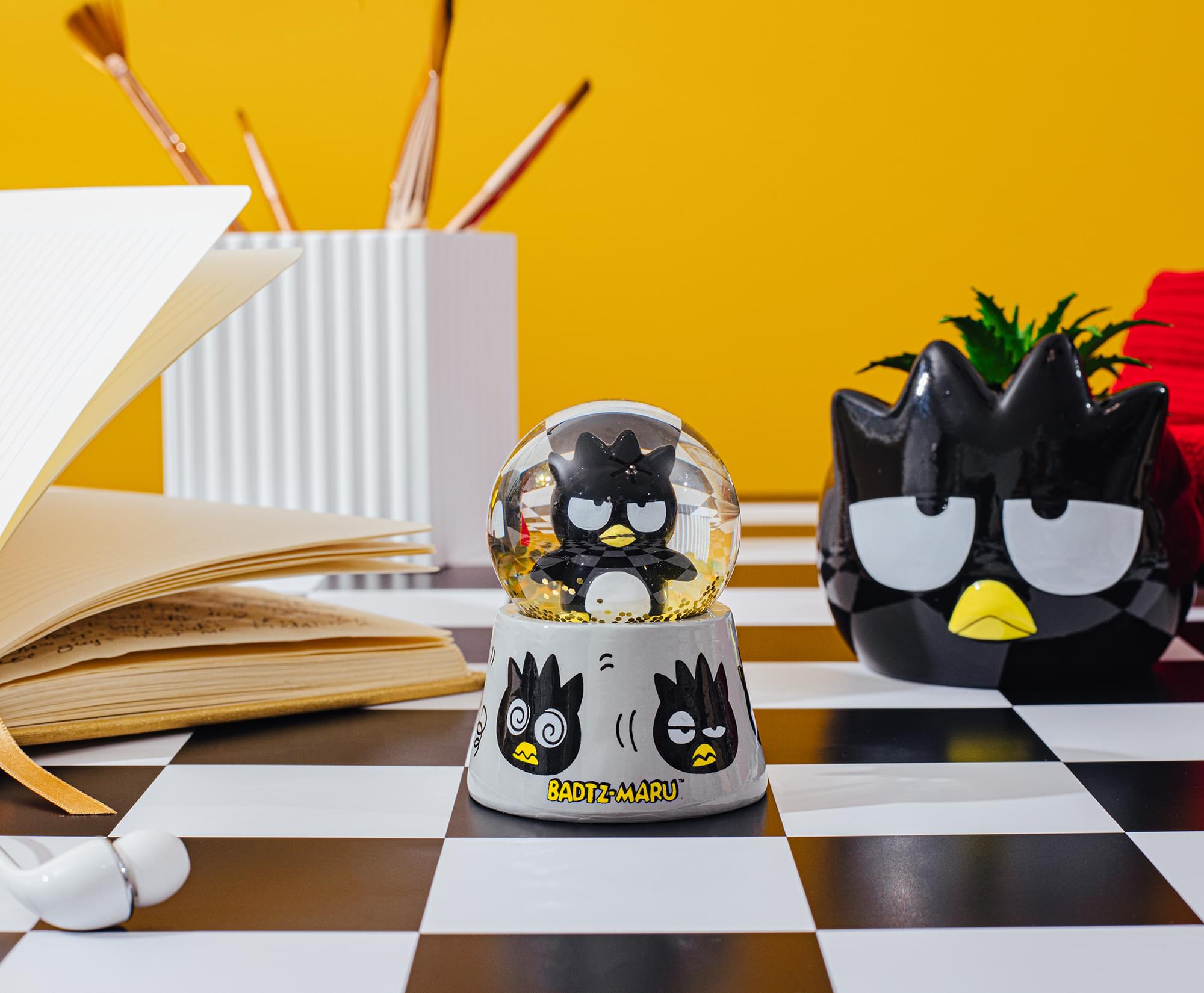 Sanrio Badtz-Maru Mini Light-Up Snow Globe | 3 Inches Tall