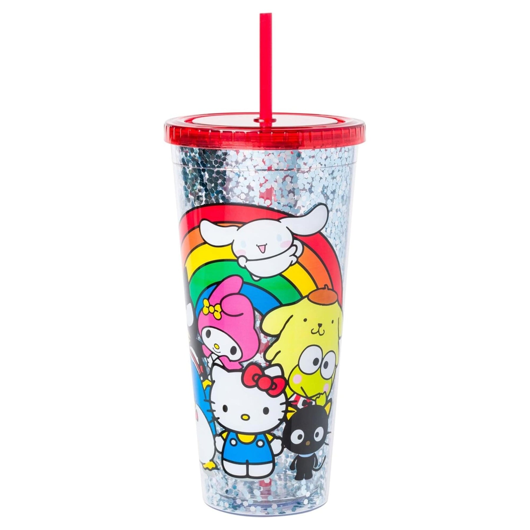 Sanrio Hello Kitty and Friends Rainbow 32-Ounce Carnival Cup With Lid and Straw