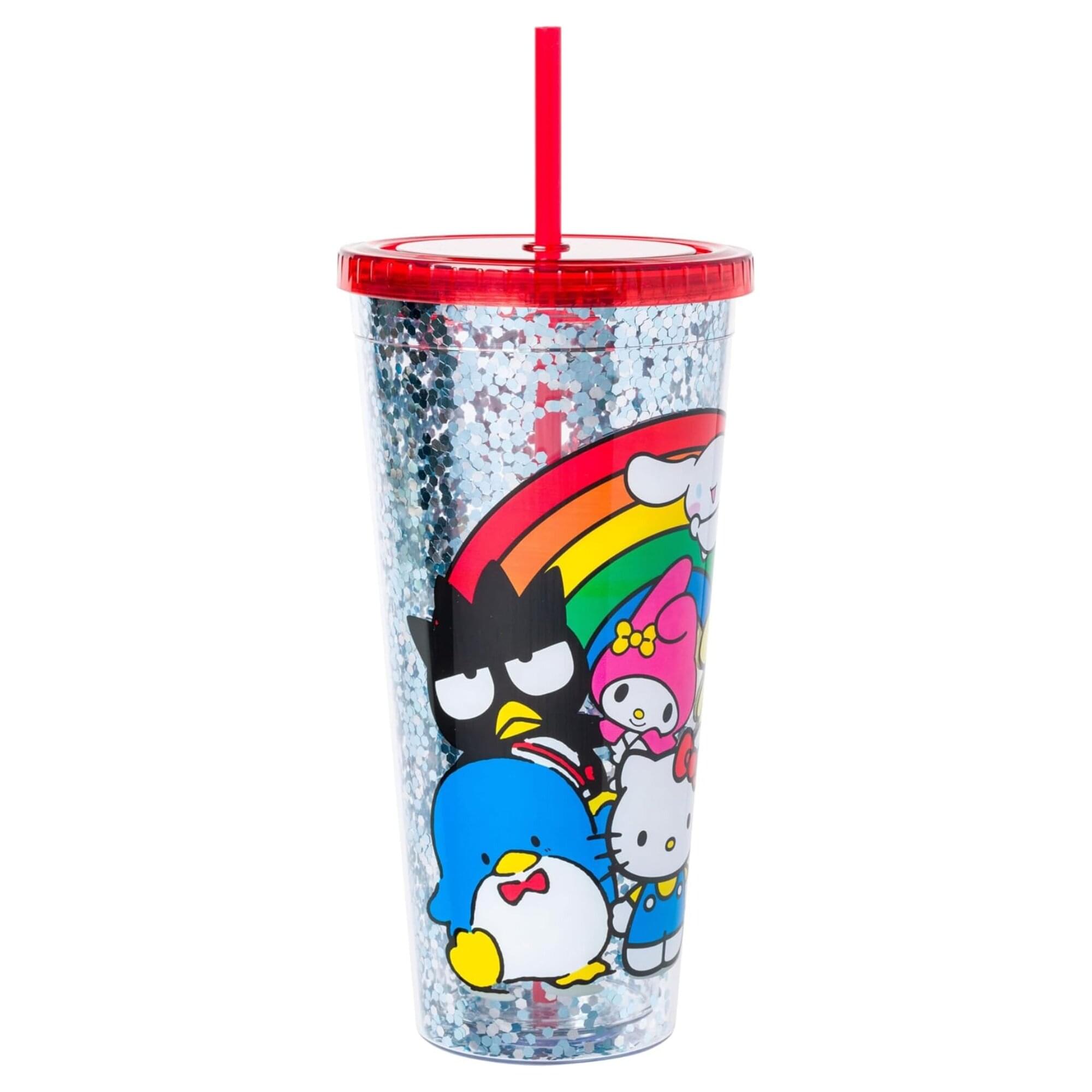Sanrio Hello Kitty and Friends Rainbow 32-Ounce Carnival Cup With Lid and Straw