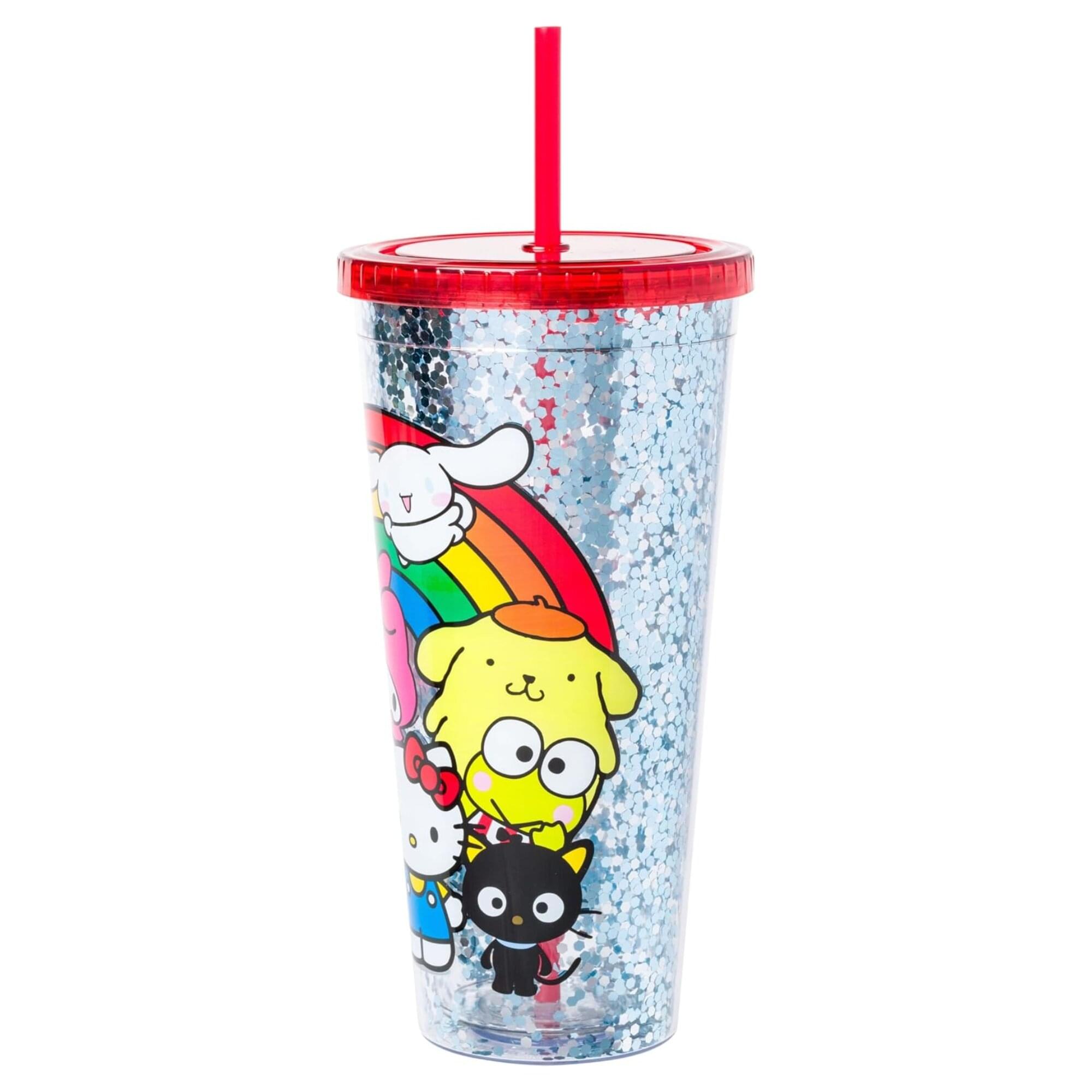 Sanrio Hello Kitty and Friends Rainbow 32-Ounce Carnival Cup With Lid and Straw
