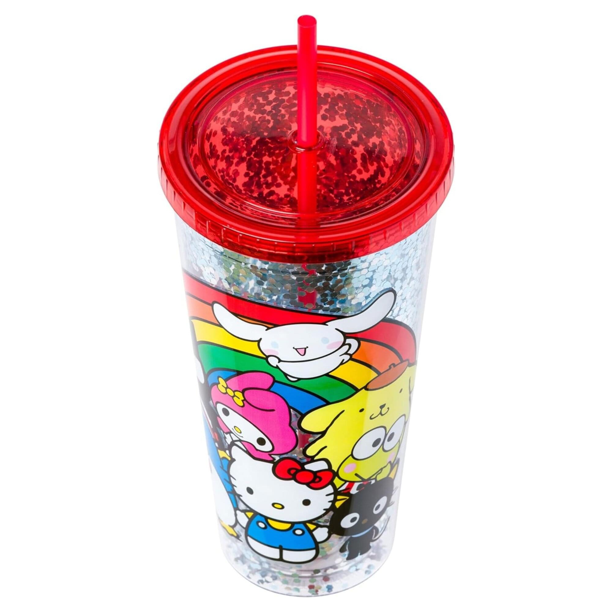 Sanrio Hello Kitty and Friends Rainbow 32-Ounce Carnival Cup With Lid and Straw