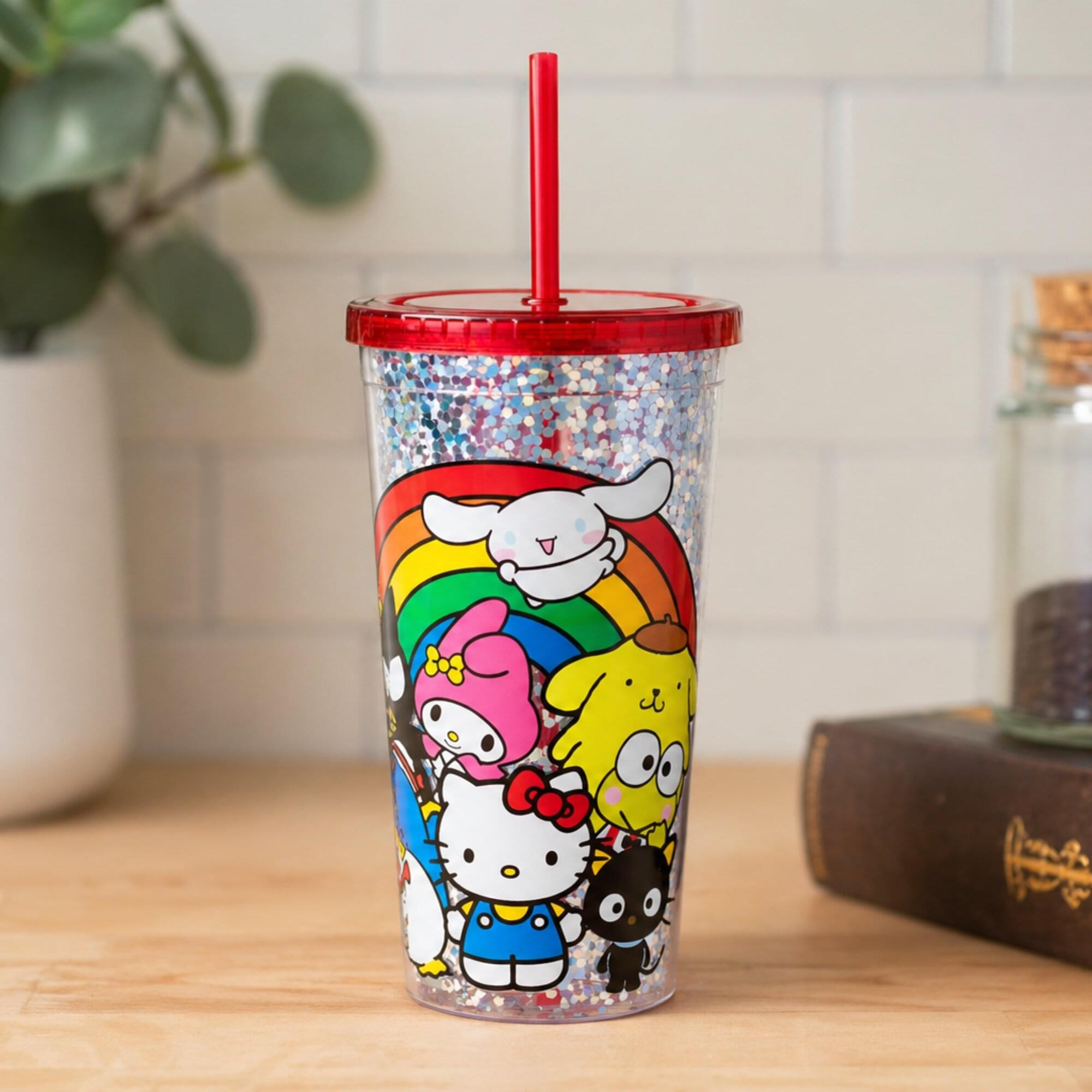Sanrio Hello Kitty and Friends Rainbow 32-Ounce Carnival Cup With Lid and Straw