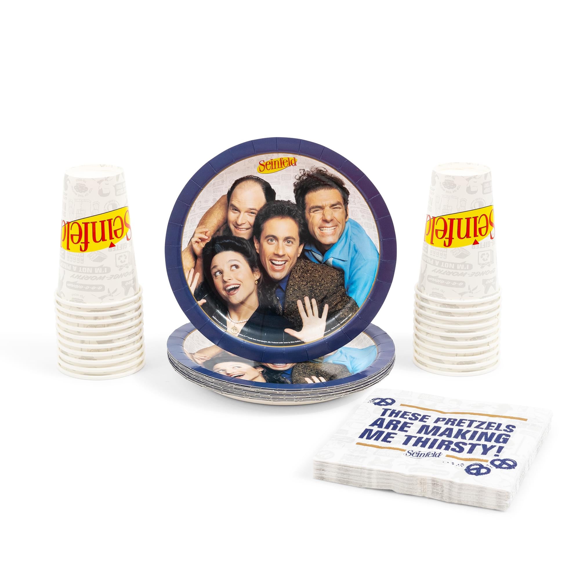 Seinfeld 60-Piece Party Tableware Set | Cups, Plates, Napkins